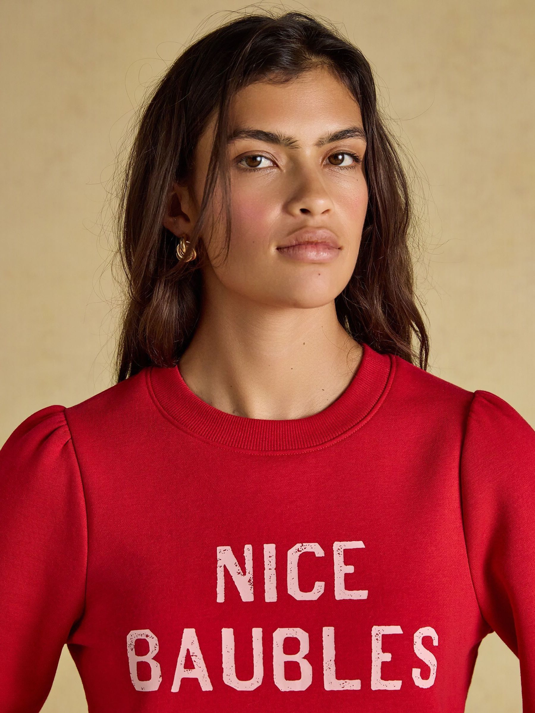 Red Nice Baubles Crew Neck Christmas Sweatshirt - Image 5 of 8
