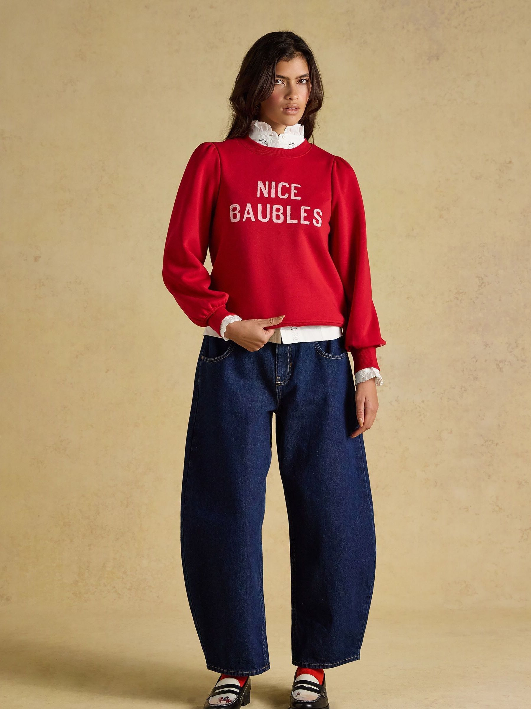 Red Nice Baubles Crew Neck Christmas Sweatshirt - Image 6 of 8