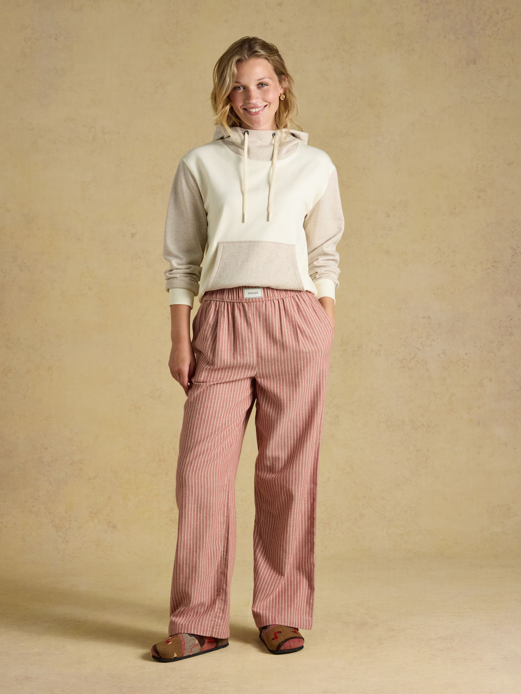 Cream Colourblock Relaxed Cotton Hoodie - Image 3 of 7