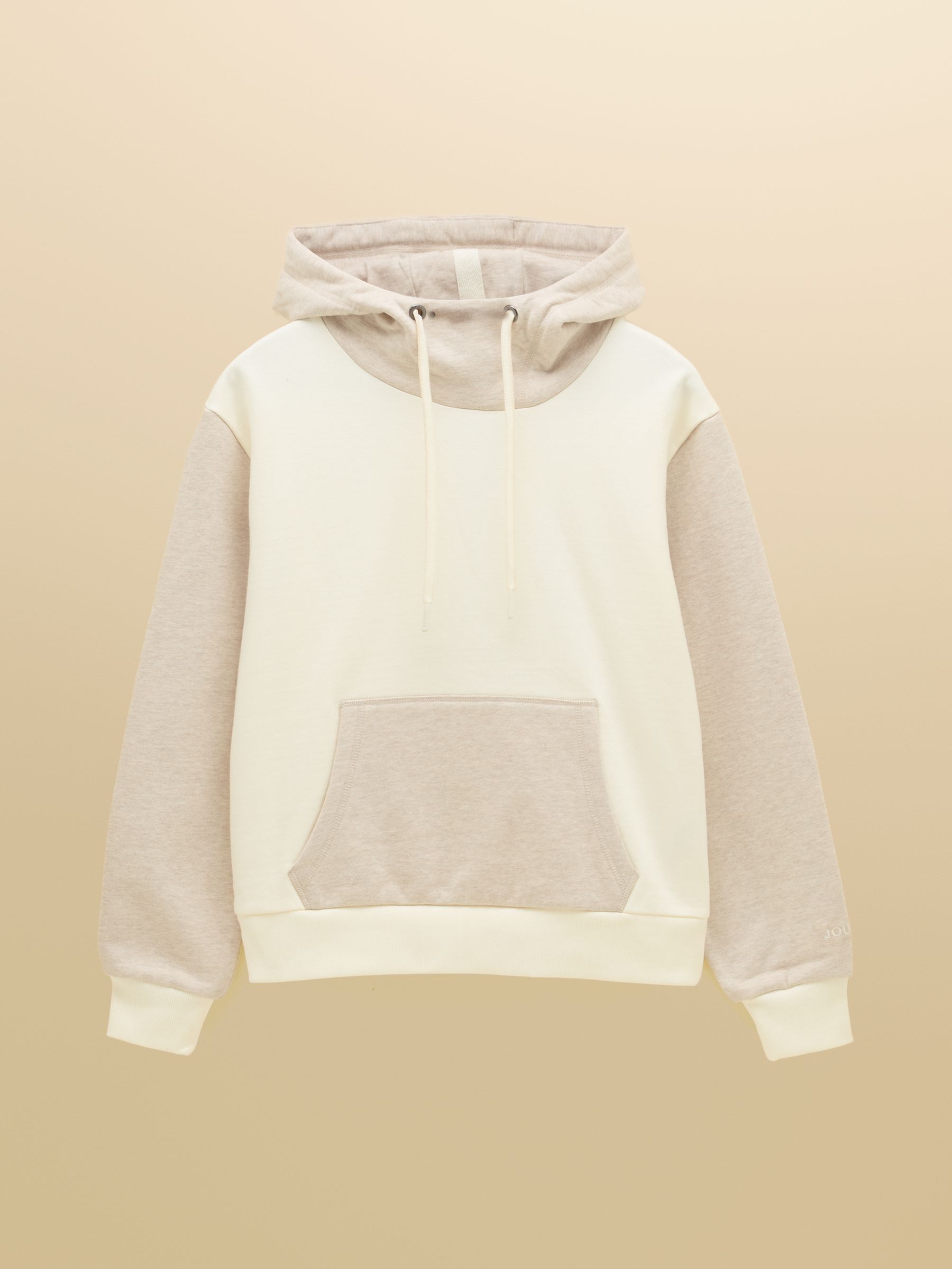 Cream Colourblock Relaxed Cotton Hoodie - Image 7 of 7