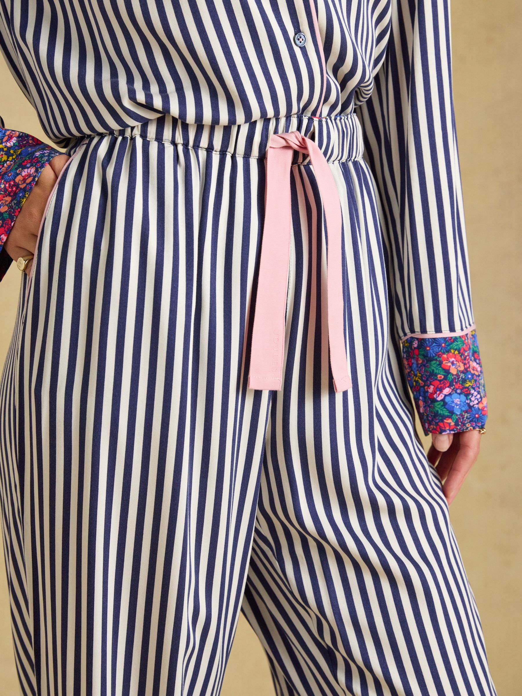 Alma Navy/White Stripe Woven Pyjama Set - Image 5 of 7