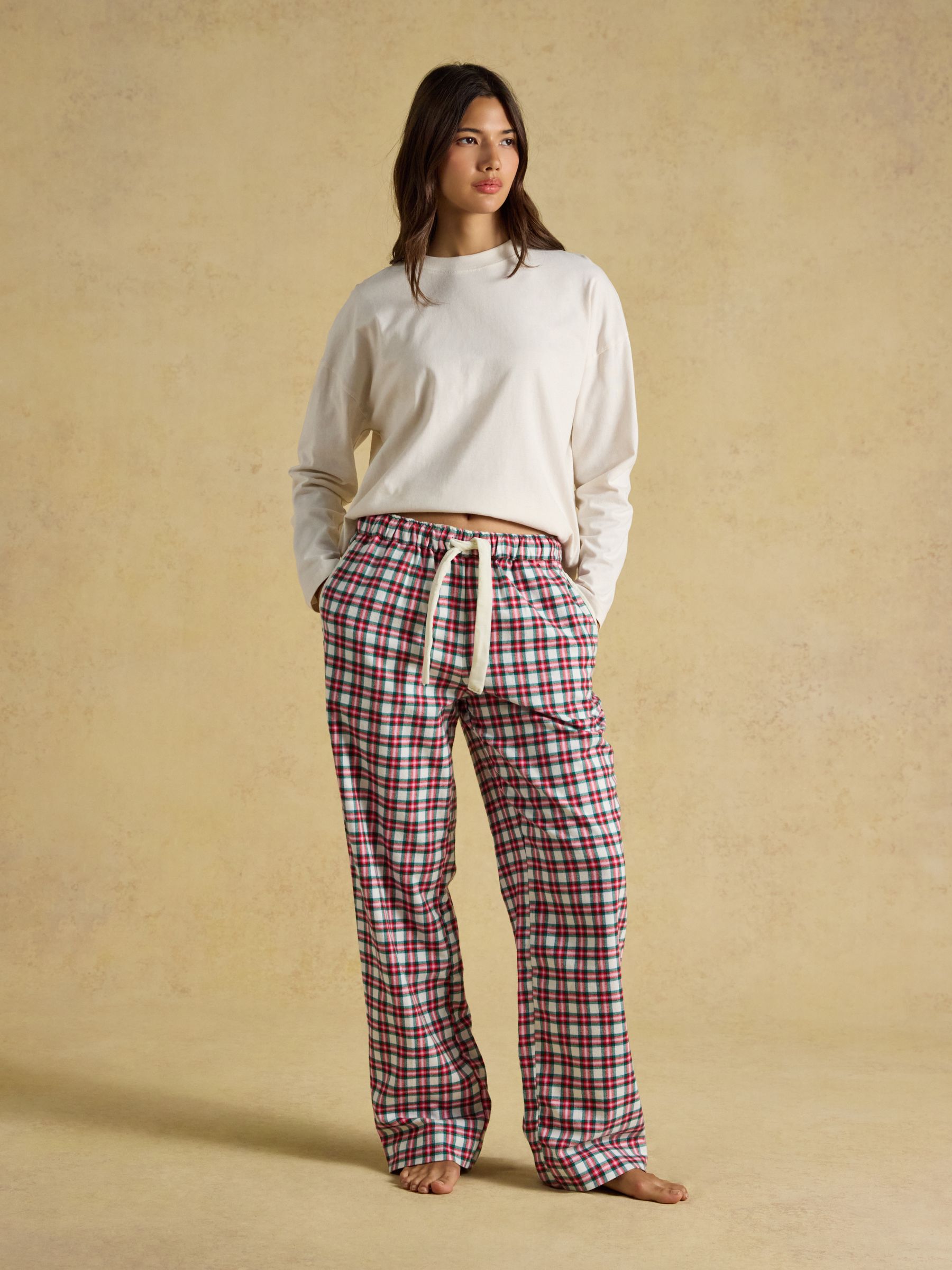 Red Woven Brushed Cotton Pyjama Bottoms - Image 4 of 7
