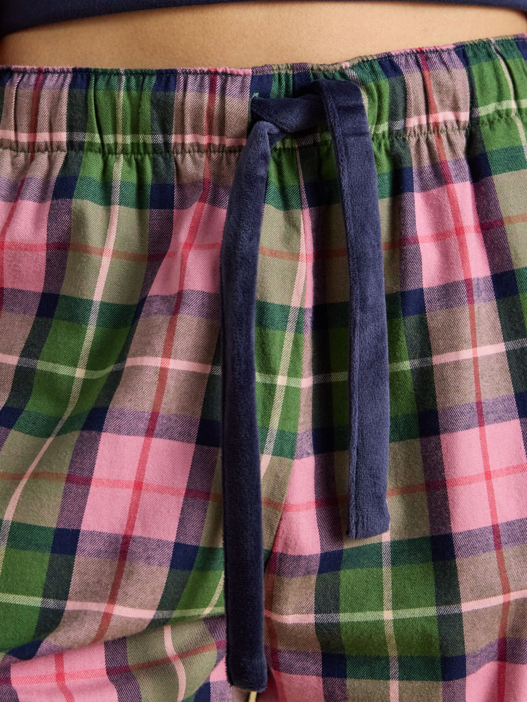 Pink and Green Check Woven Brushed Cotton Pyjama Bottoms - Image 3 of 8