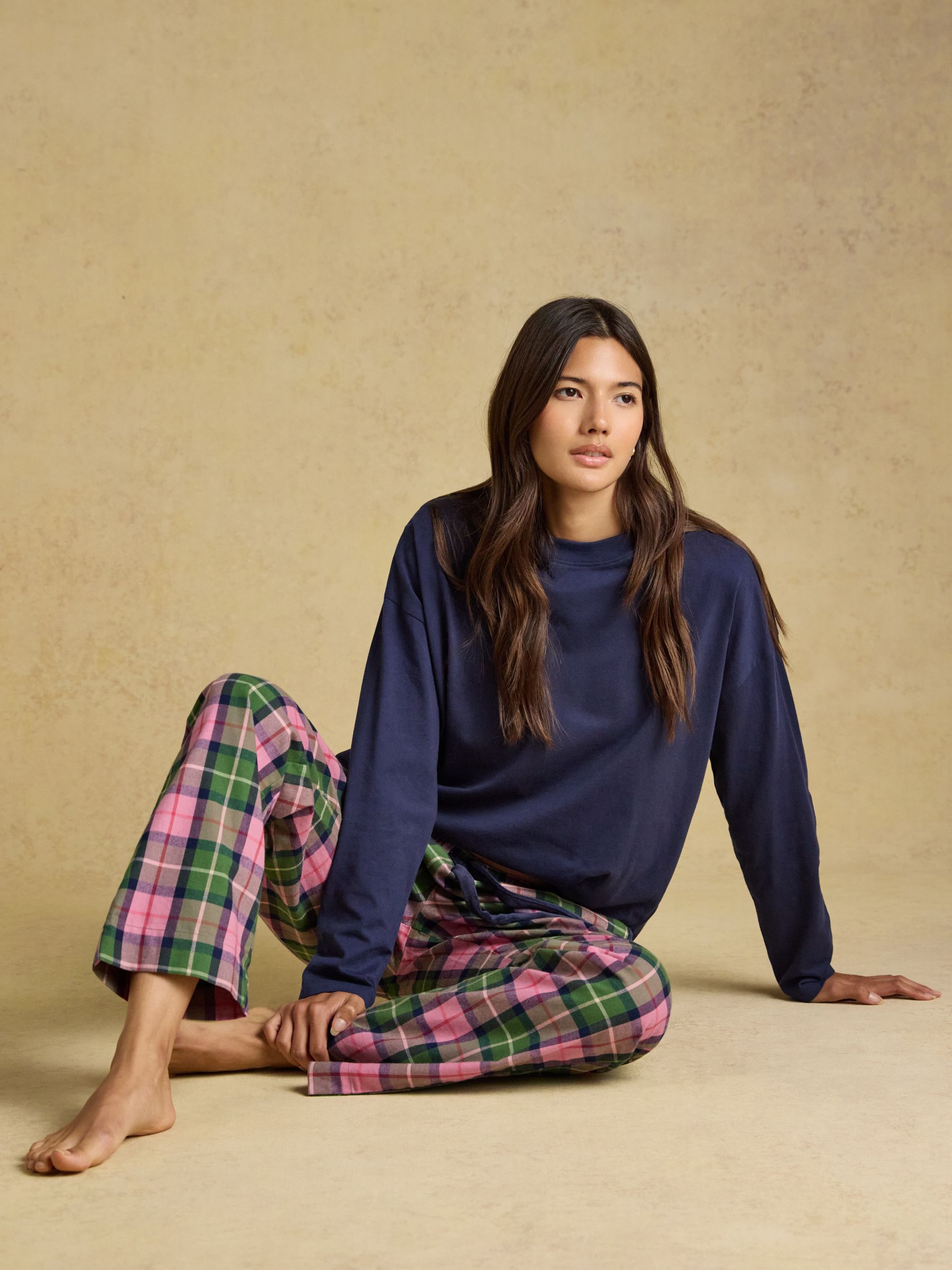 Pink and Green Check Woven Brushed Cotton Pyjama Bottoms - Image 4 of 8