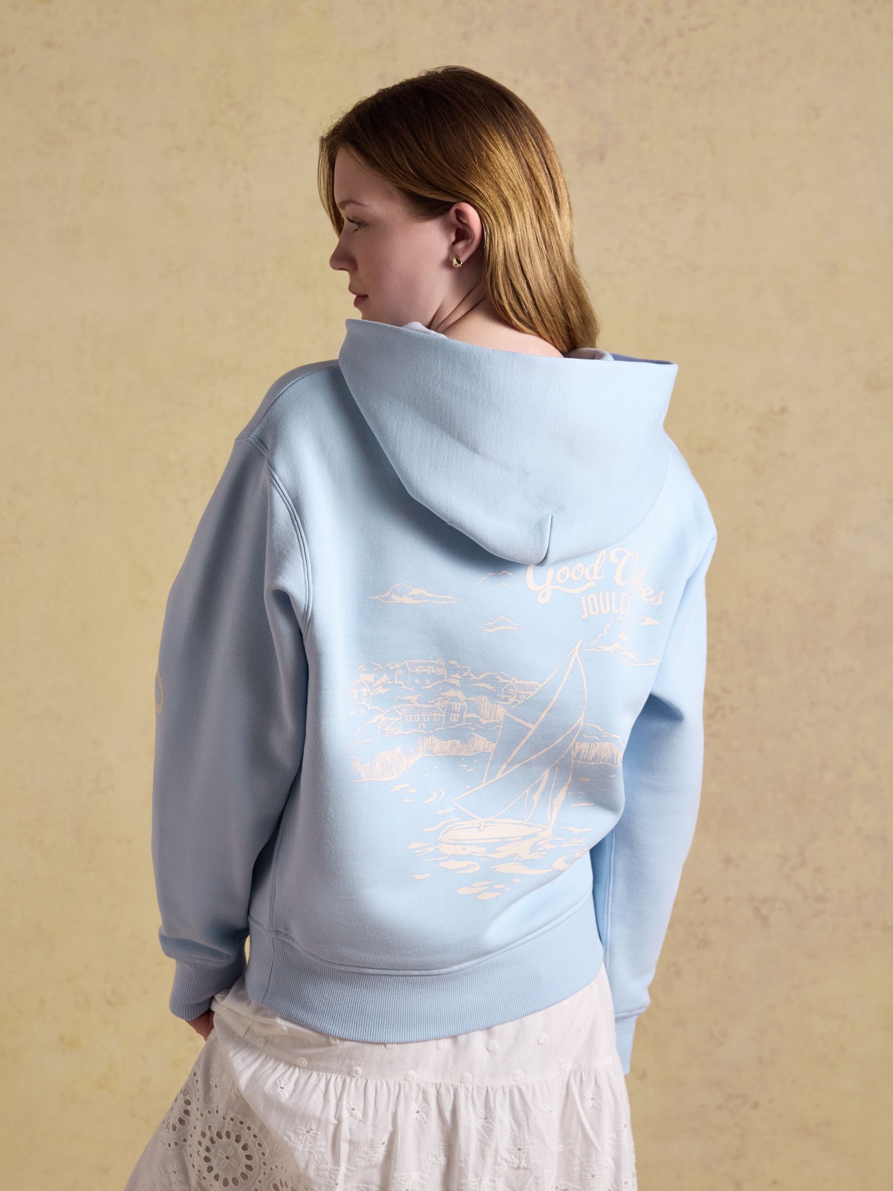 Blue Beach Graphic Unisex Oversized Hoodie - Image 4 of 10