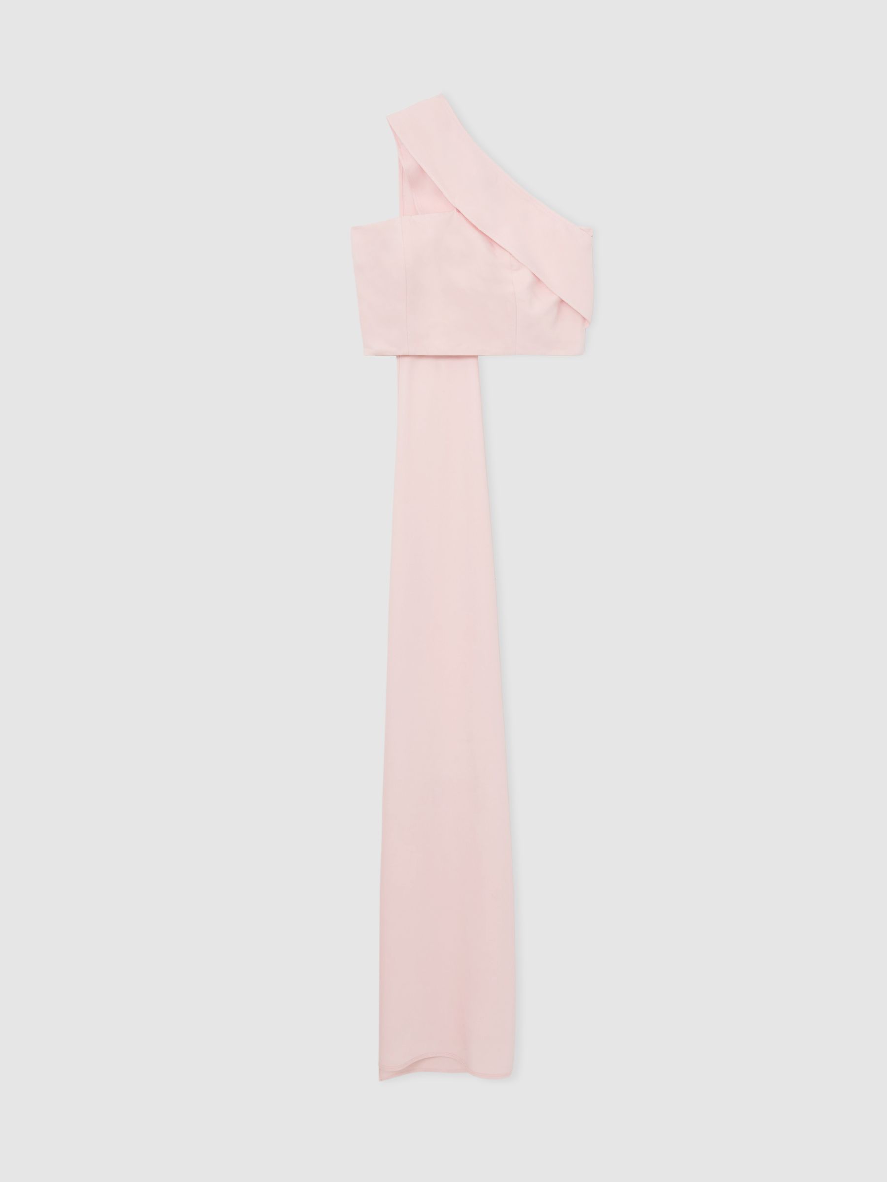 One-Shoulder Scarf Bustier Top in Pale Pink - Image 2 of 6