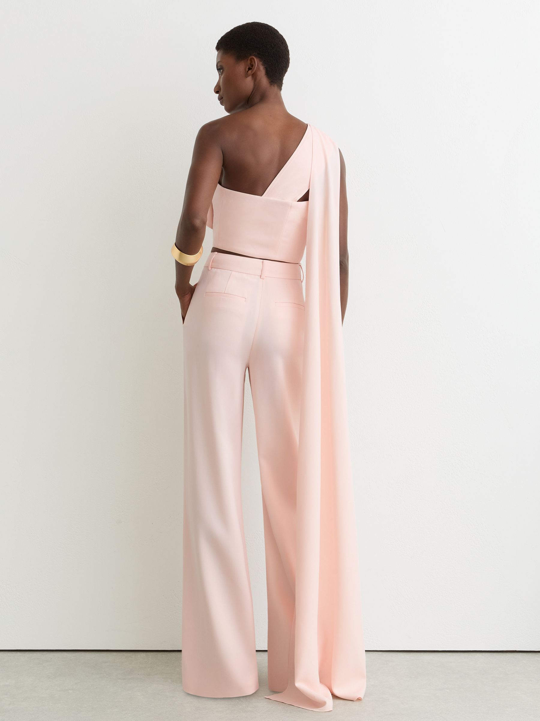 One-Shoulder Scarf Bustier Top in Pale Pink - image 4