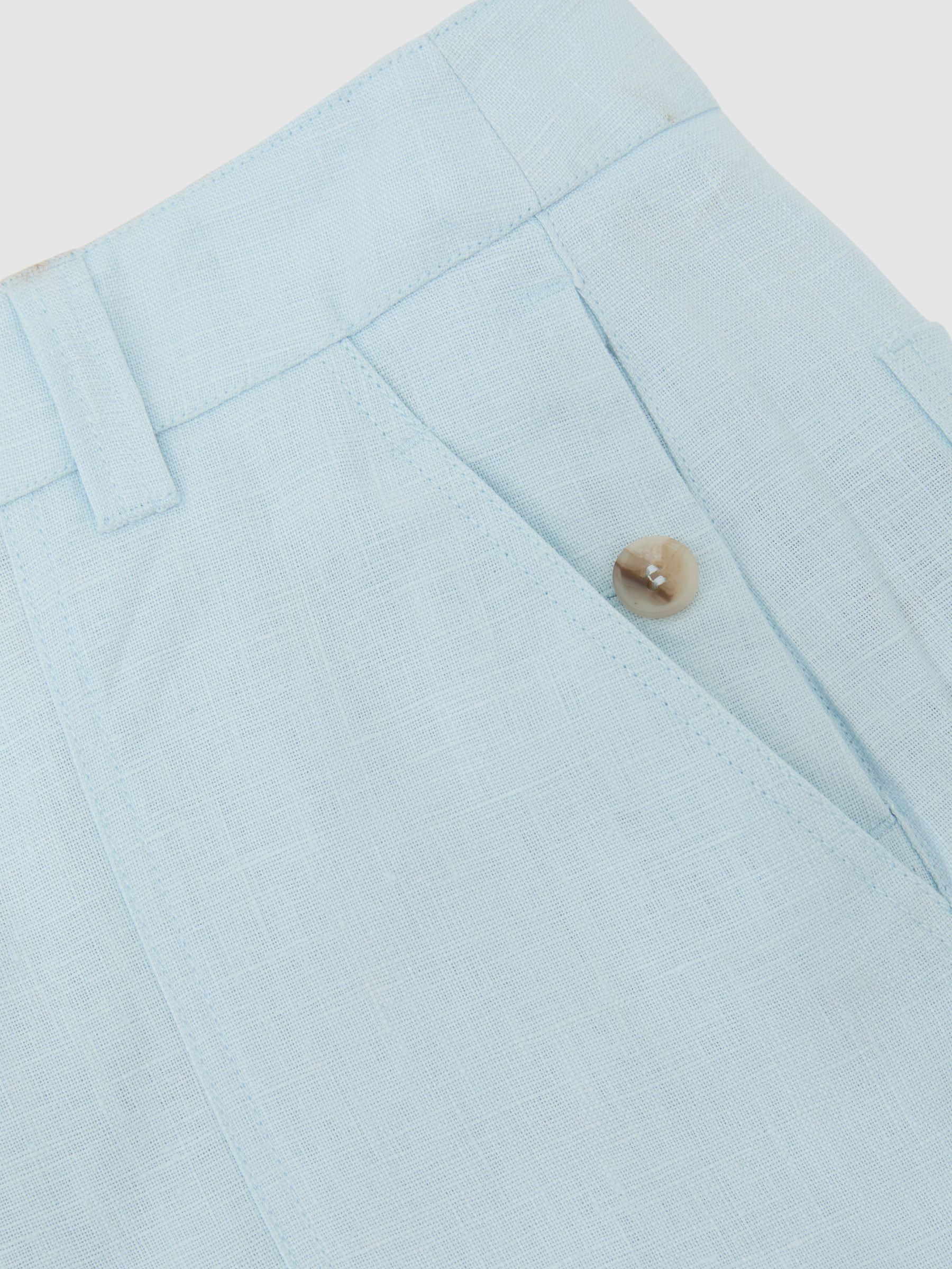 Linen Shorts in Light Blue - Image 8 of 8