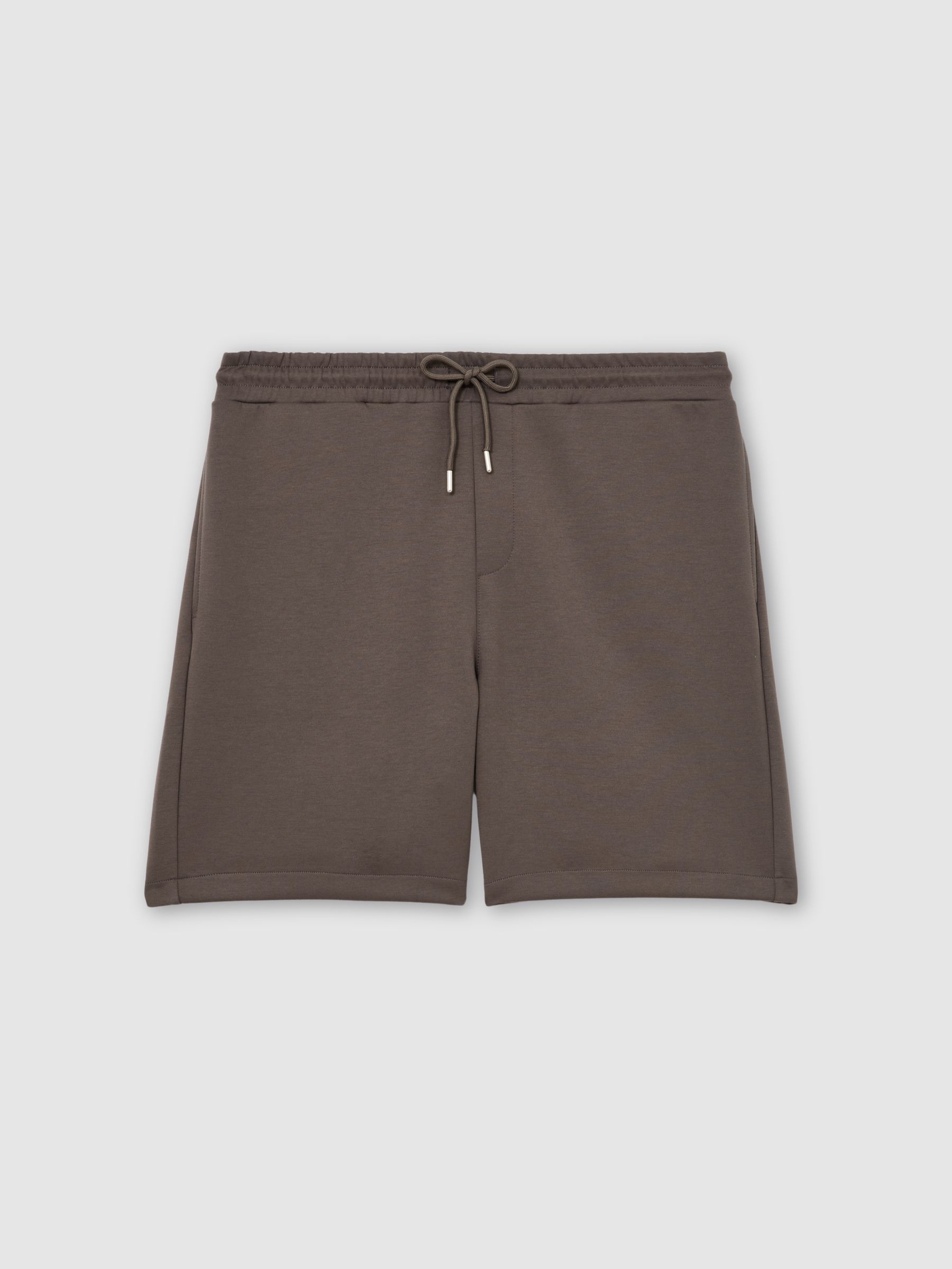 Premium Interlock Drawstring Shorts in Light Brown - Image 2 of 6