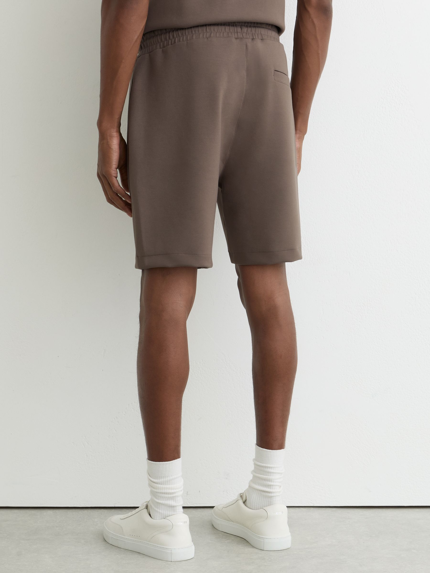 Premium Interlock Drawstring Shorts in Light Brown - Image 5 of 6