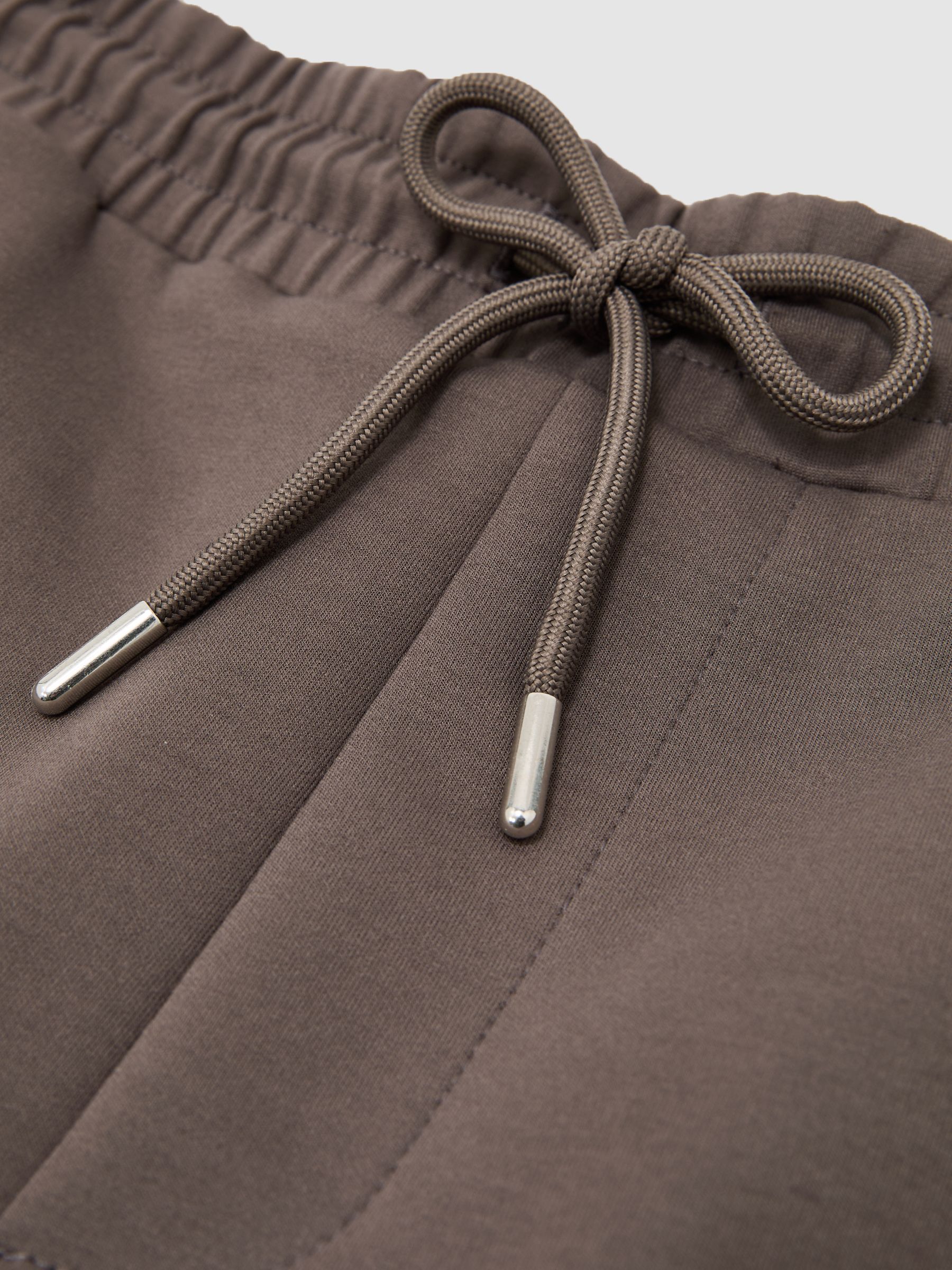 Premium Interlock Drawstring Shorts in Light Brown - Image 6 of 6