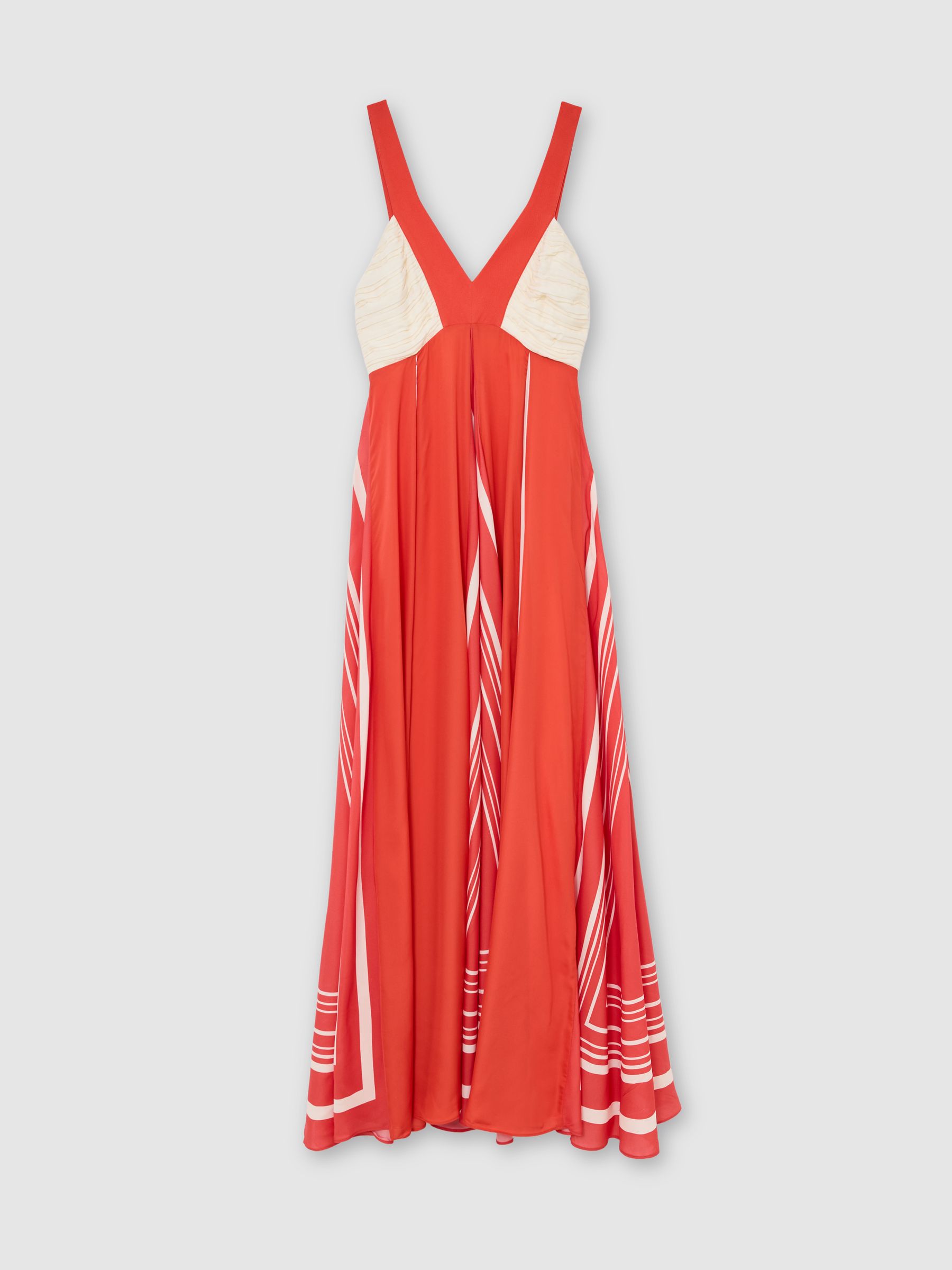 Empire-Line Printed Maxi Dress in Orange/Ivory - image 1