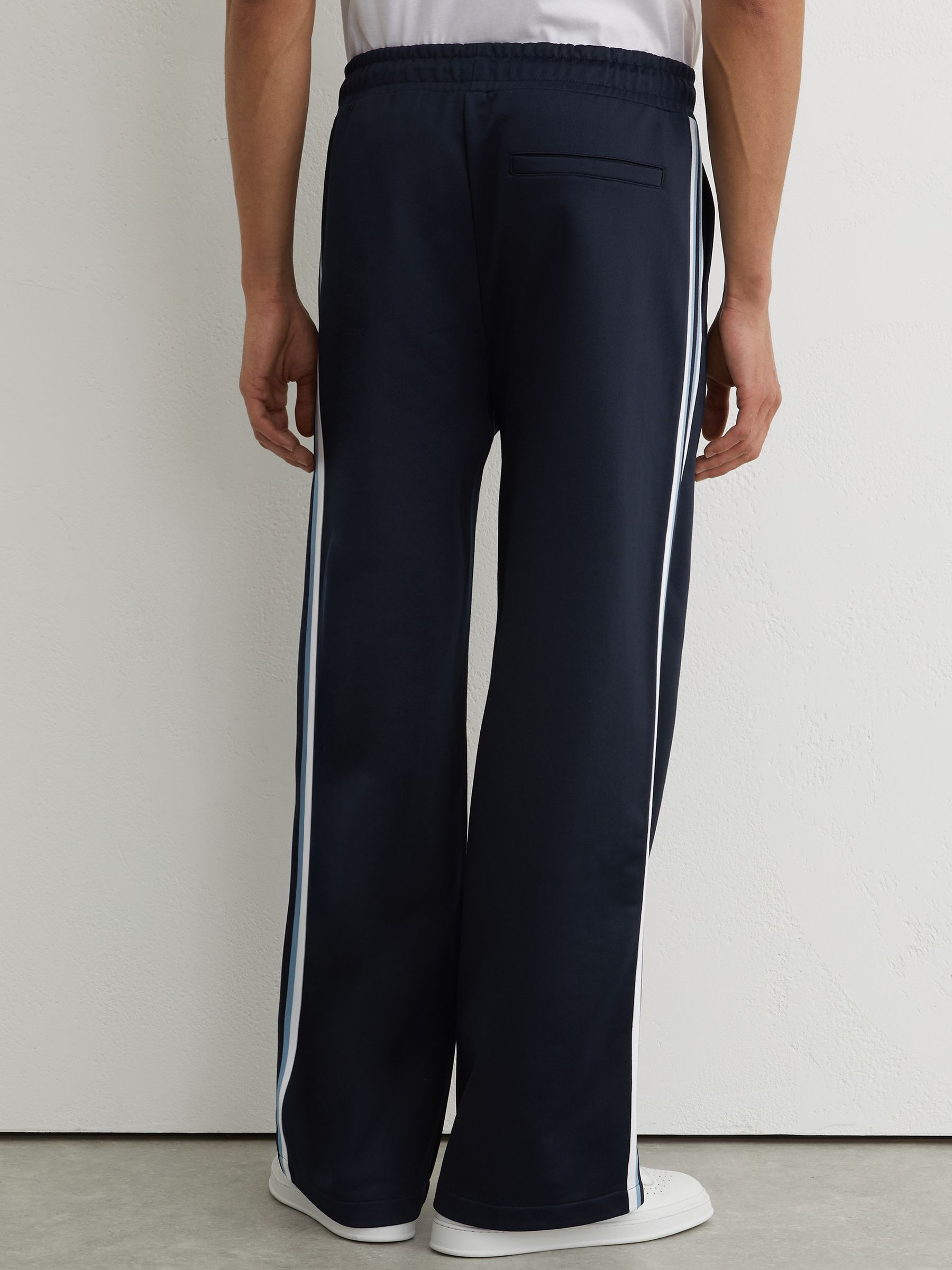 Monogram Tape-Detail Relaxed Joggers in Navy - image 5
