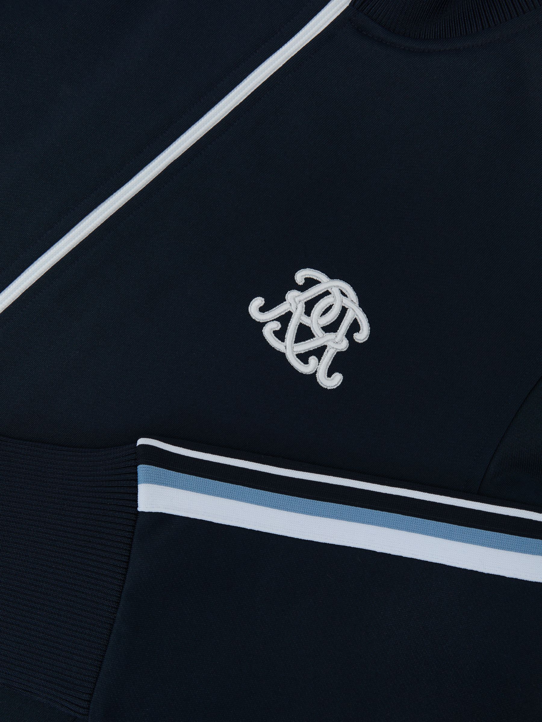 Monogram Relaxed Dual-Zip Track Jacket in Navy - Image 7 of 7