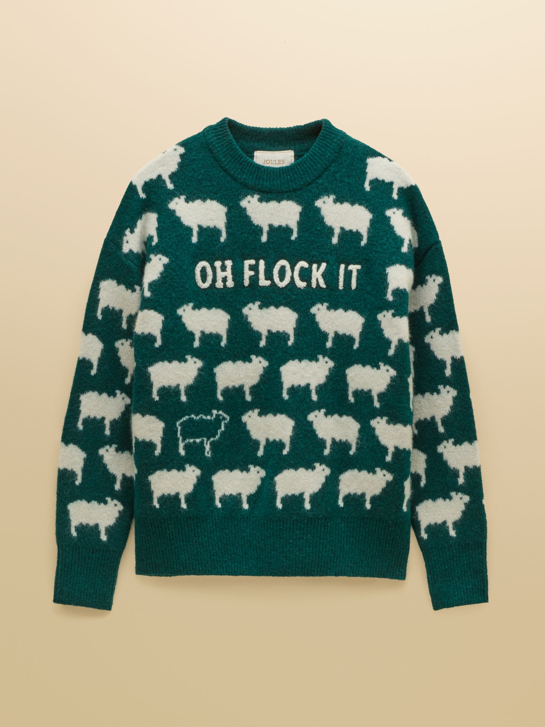 Oh Flock It Green Sheep Icon Crew Neck Knitted Jumper - Image 8 of 8 Oh Flock It Green Sheep Icon Crew Neck Knitted Jumper - Image 8 of 8