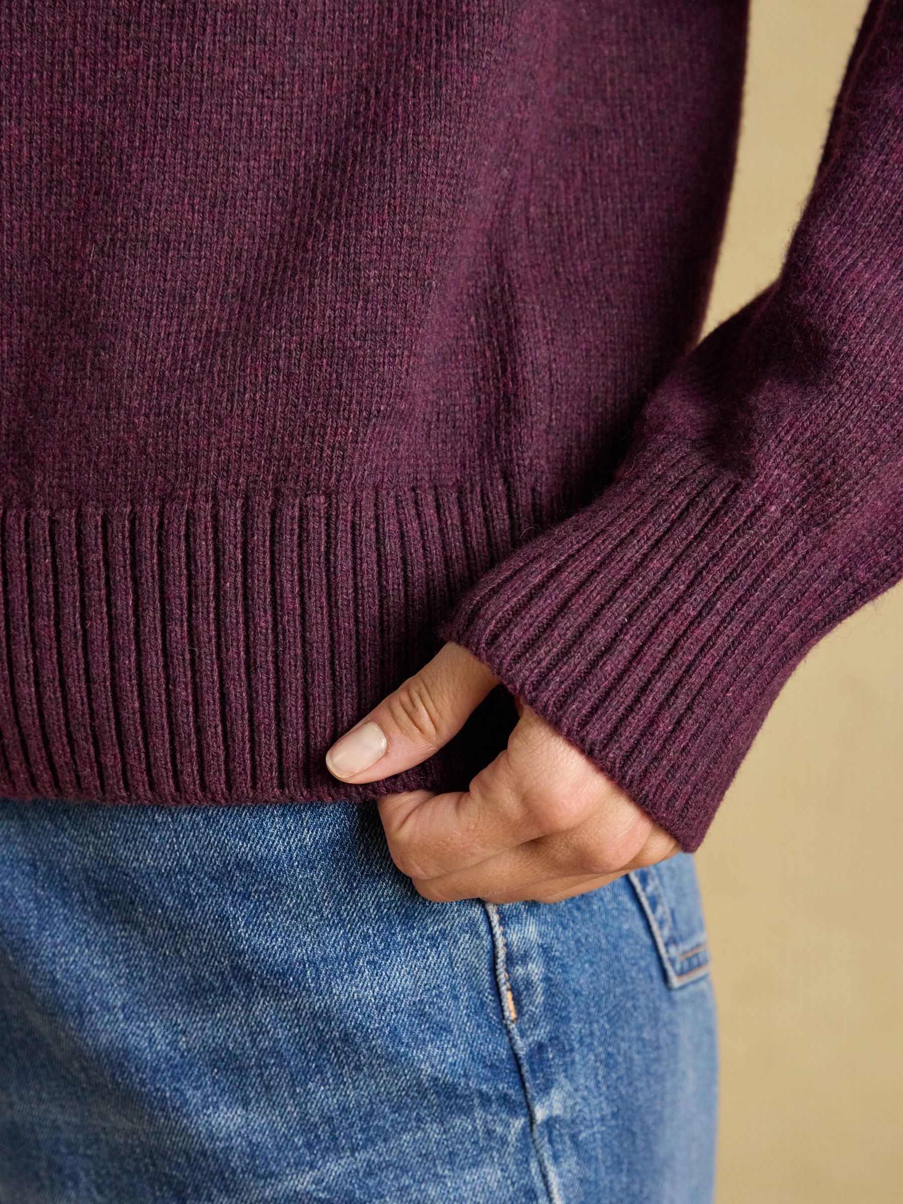 Wine Fair Isle High Neck Jumper - Image 5 of 7