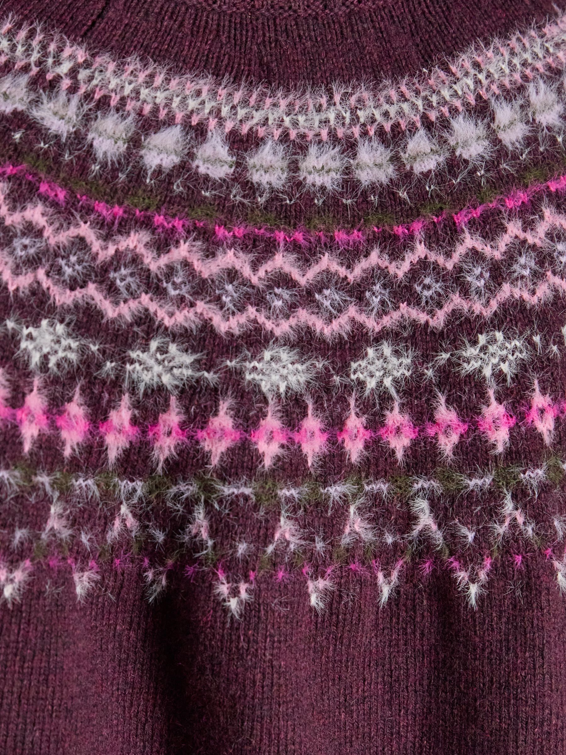 Wine Fair Isle High Neck Jumper - Image 6 of 7