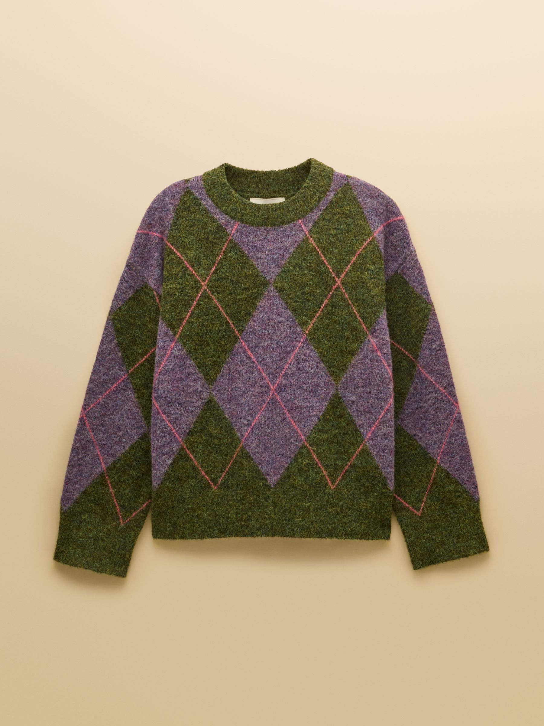 Argyle Multi Knitted Crew Neck Jumper - Image 8 of 8