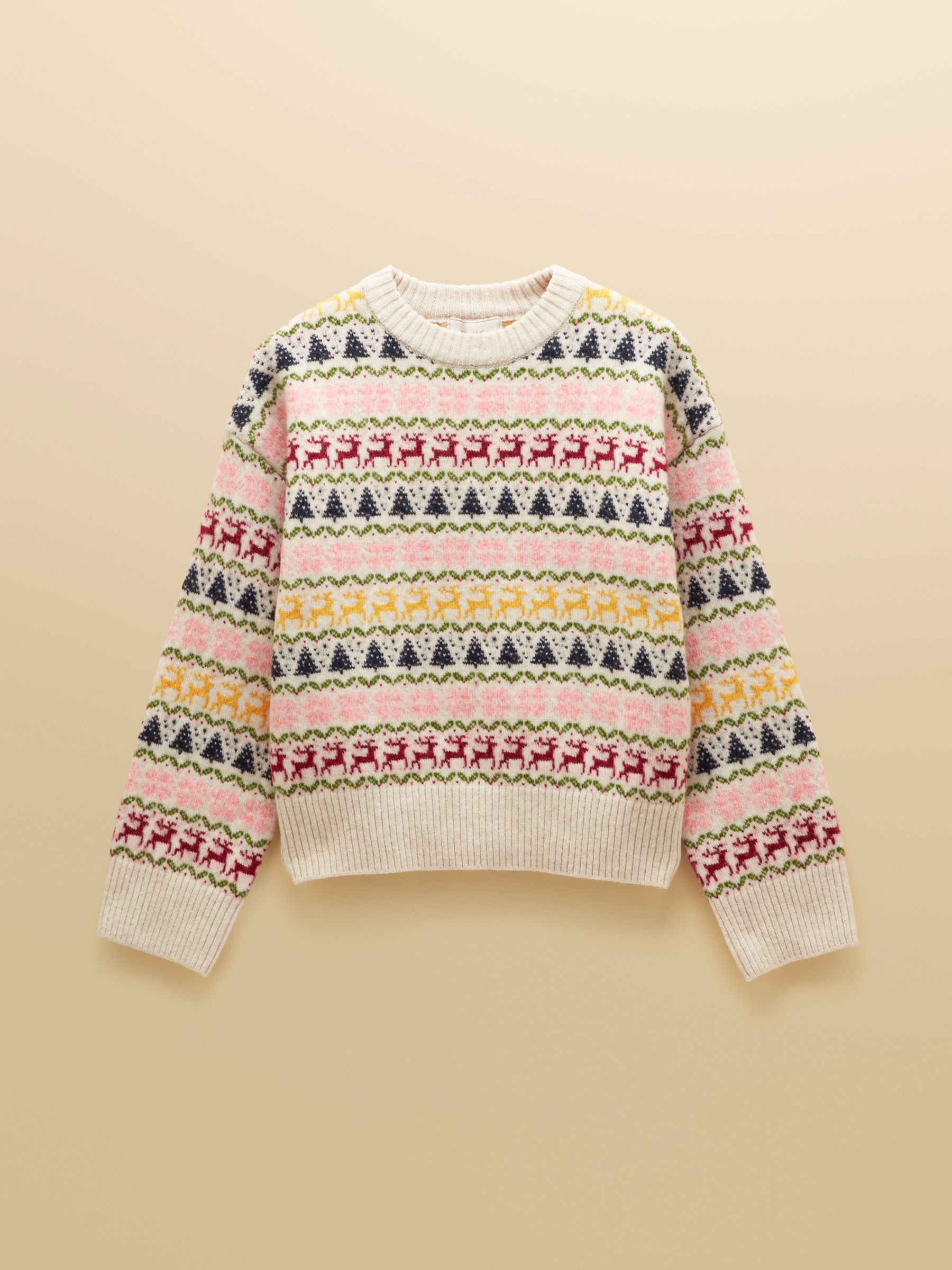 Cream Knitted Festive Fair Isle Jumper - Image 7 of 7