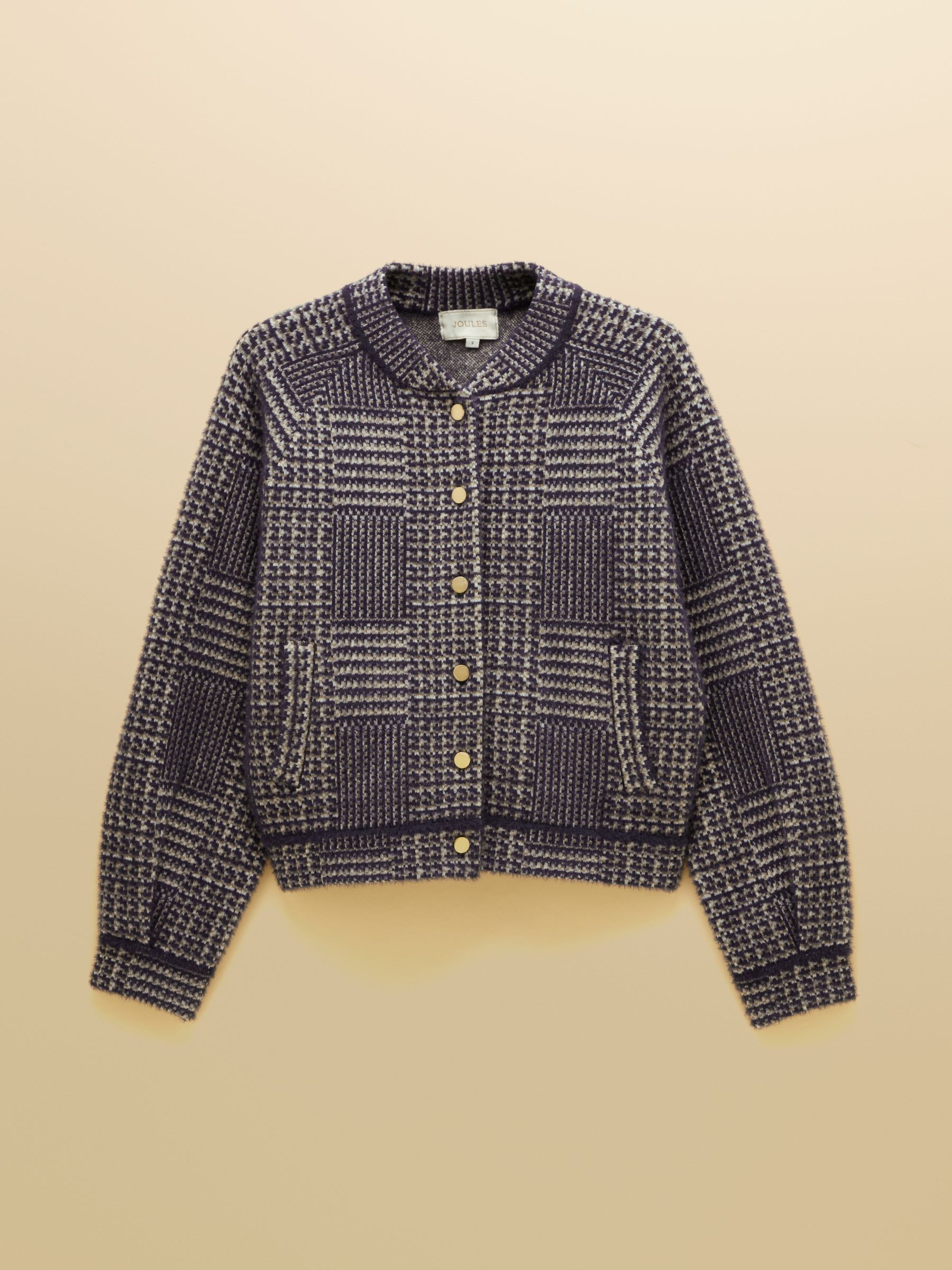 Soft Touch Navy Patterned Knitted Jacket - Image 9 of 9 Soft Touch Navy Patterned Knitted Jacket - Image 9 of 9
