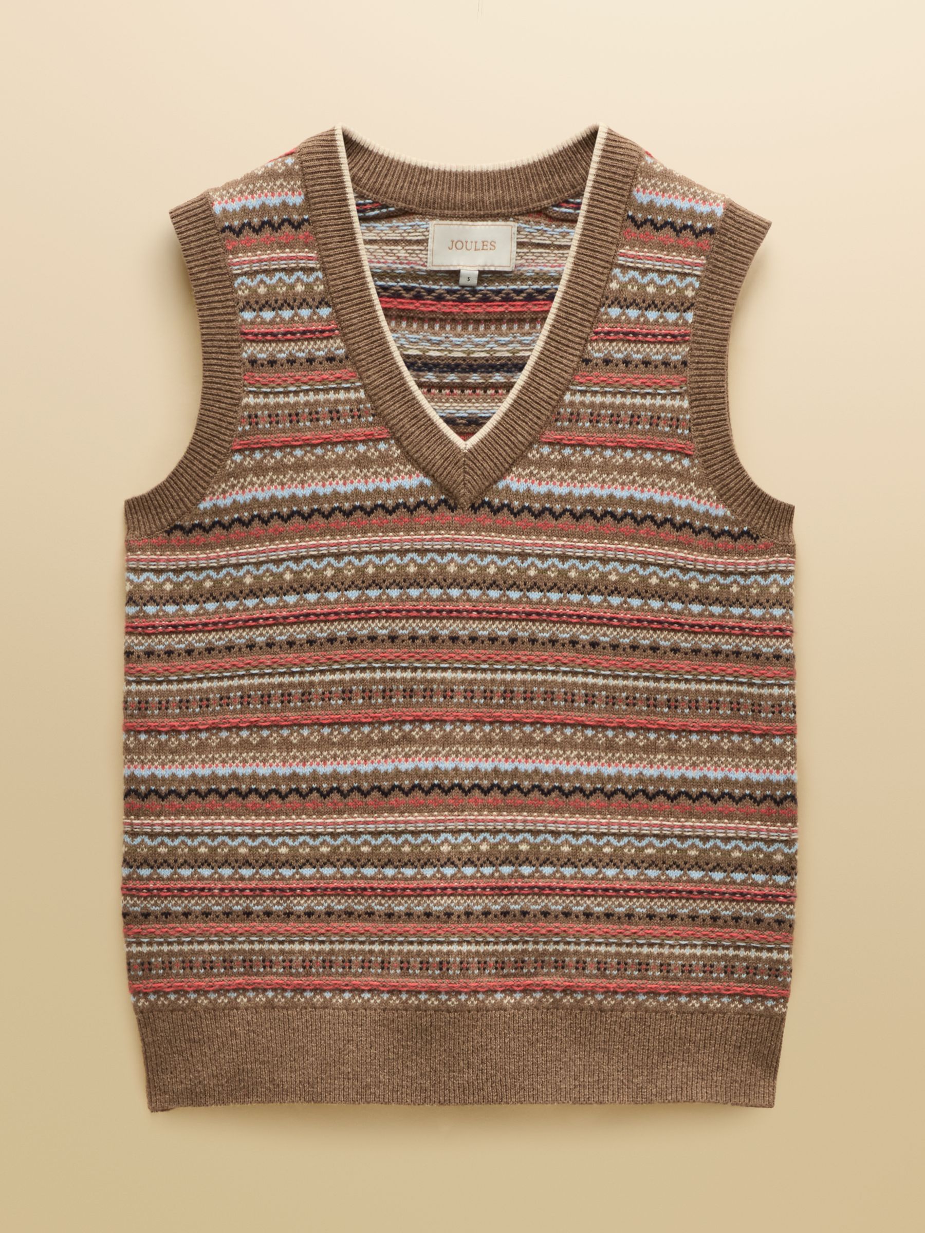 Tan Brown Cotton Rich V-Neck Knitted Vest - Image 9 of 9