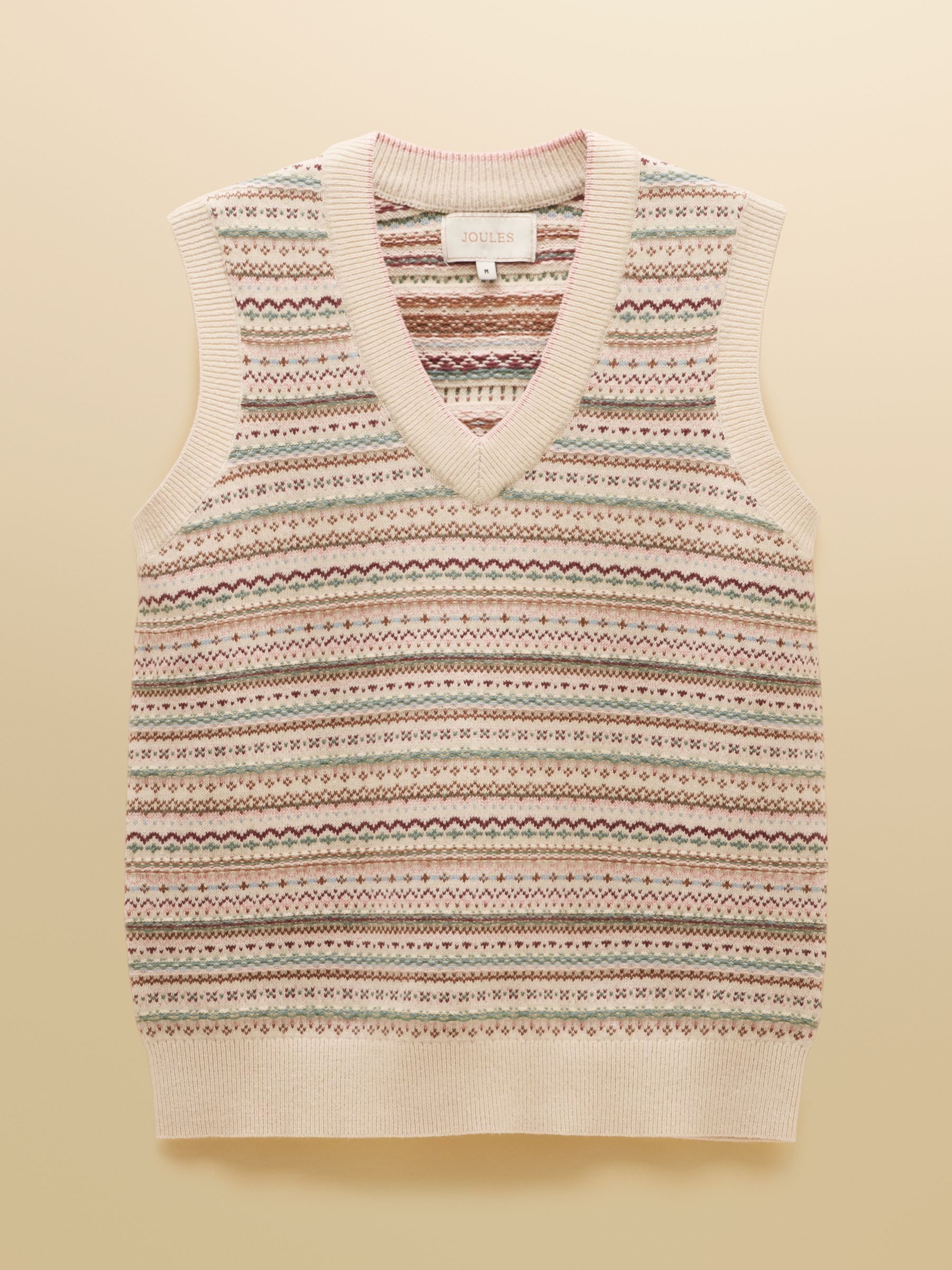 Oat Cotton Rich V-Neck Knitted Vest - Image 9 of 9