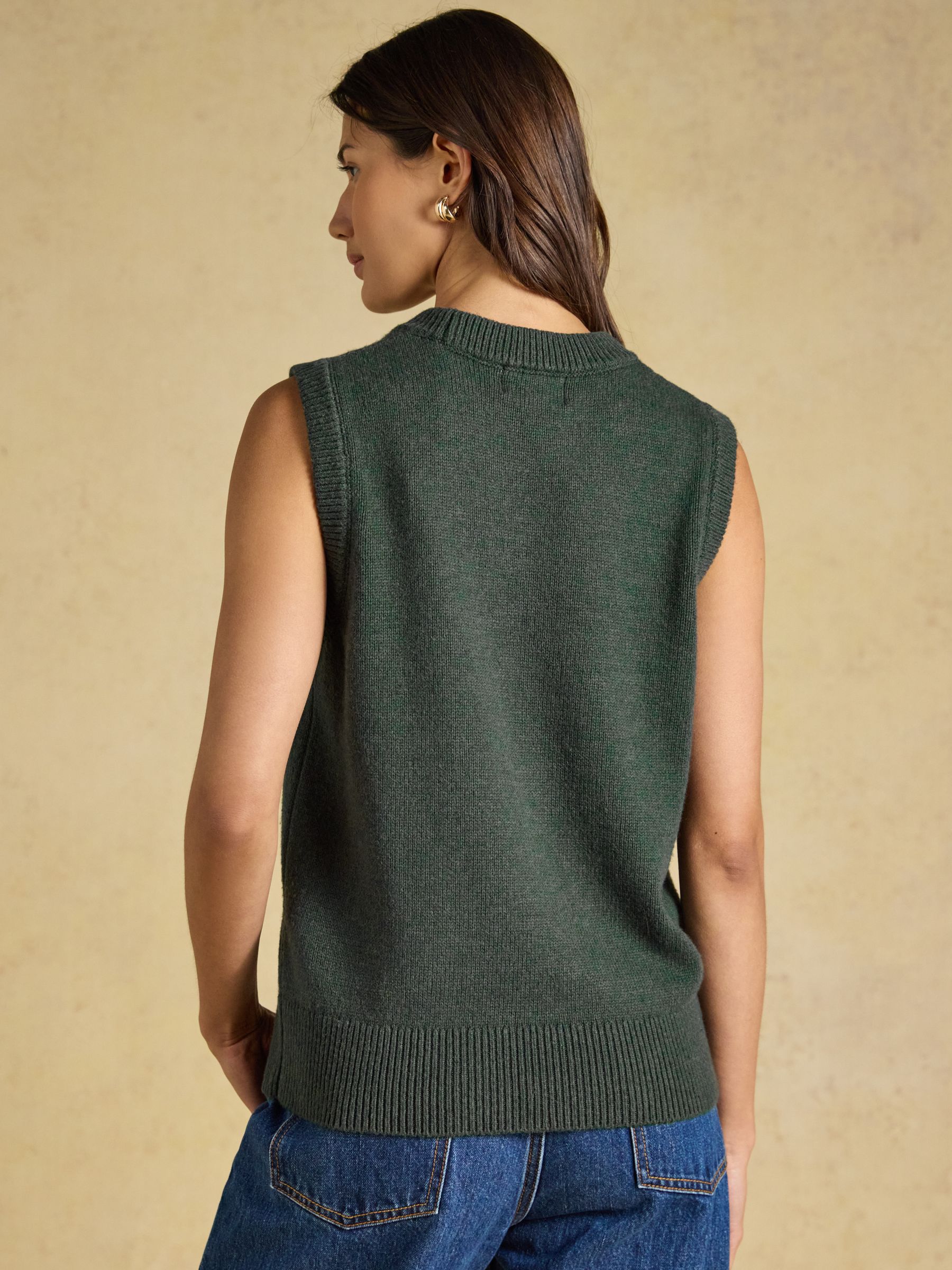 Jonty Fox Green Crew Neck Cotton Blend Knitted Vest - Image 2 of 7
