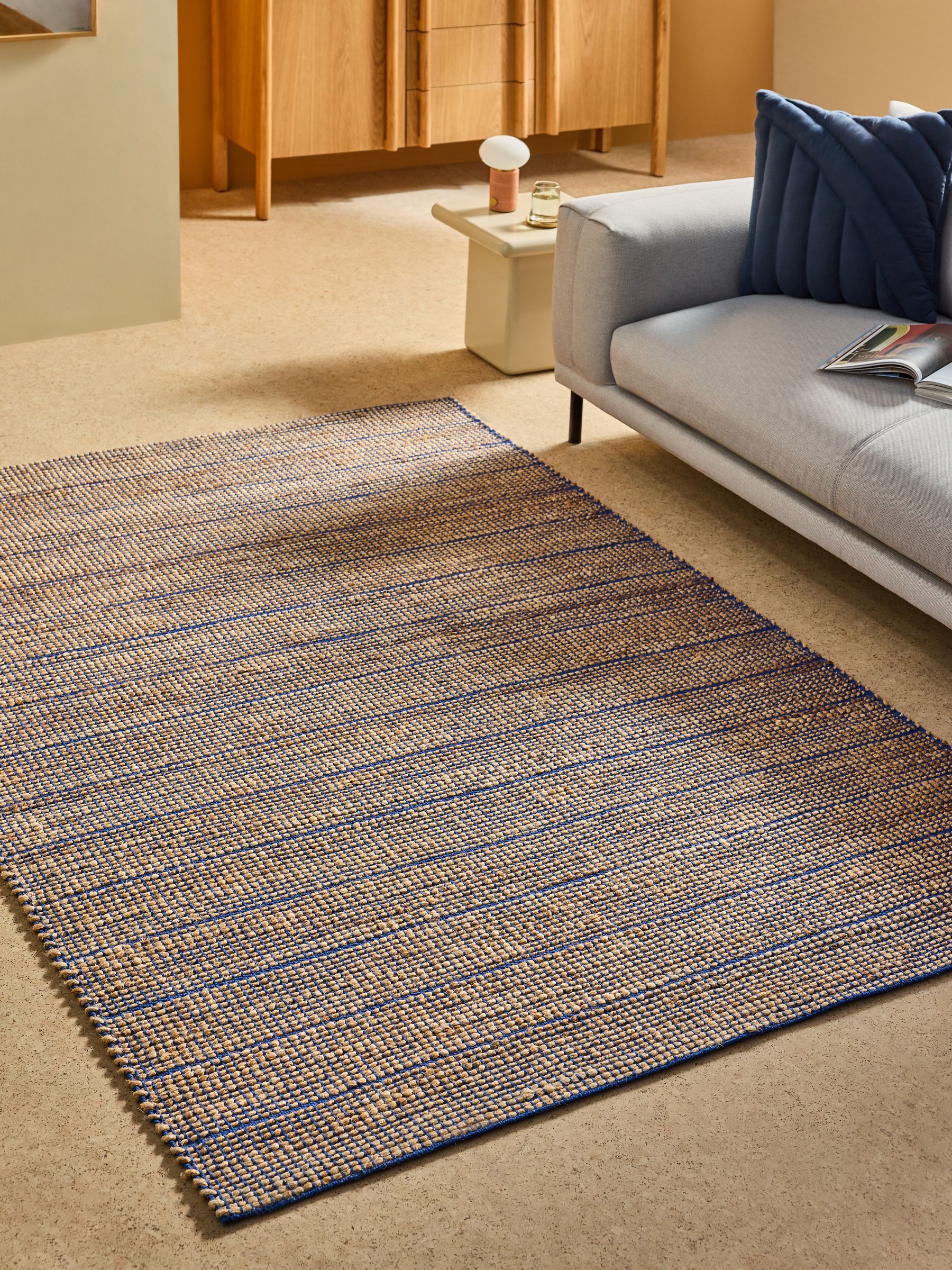 Hurley Woven Jute Rug in Blue - Image 2 of 6