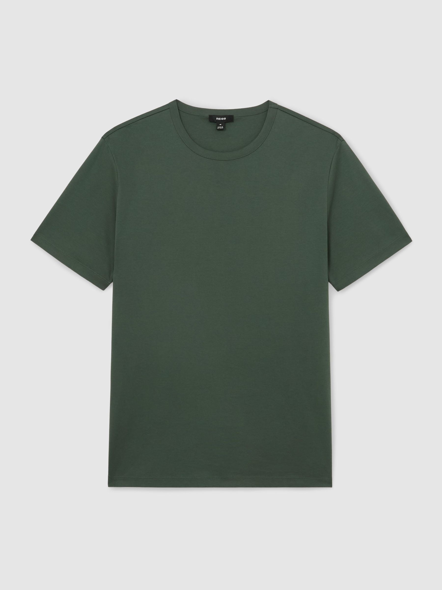 Mercerised-Cotton Tailored-Fit T-Shirt in Kale Green - Image 2 of 5