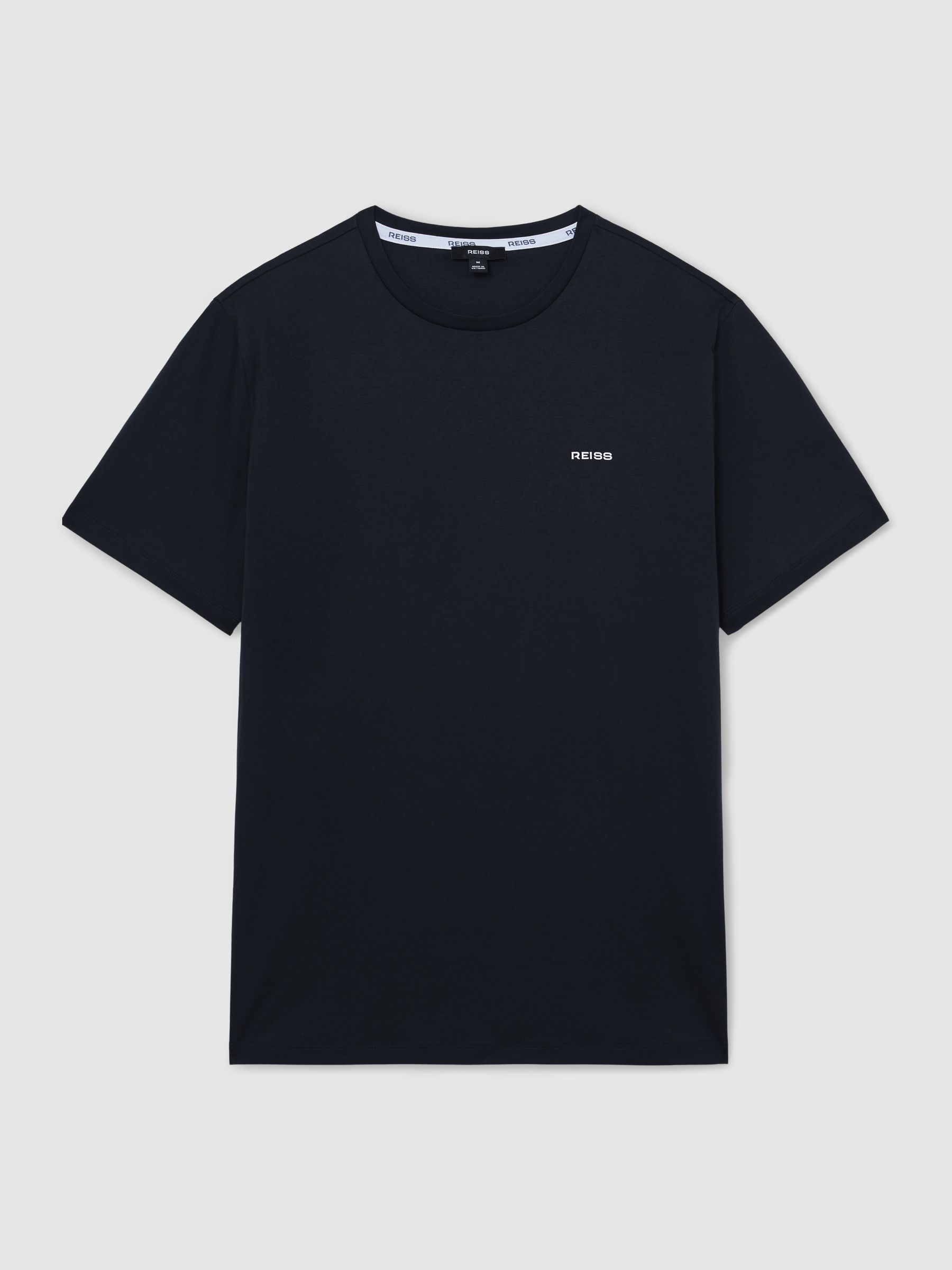 Cotton Logo Crew-Neck T-shirt in Navy - Image 2 of 6