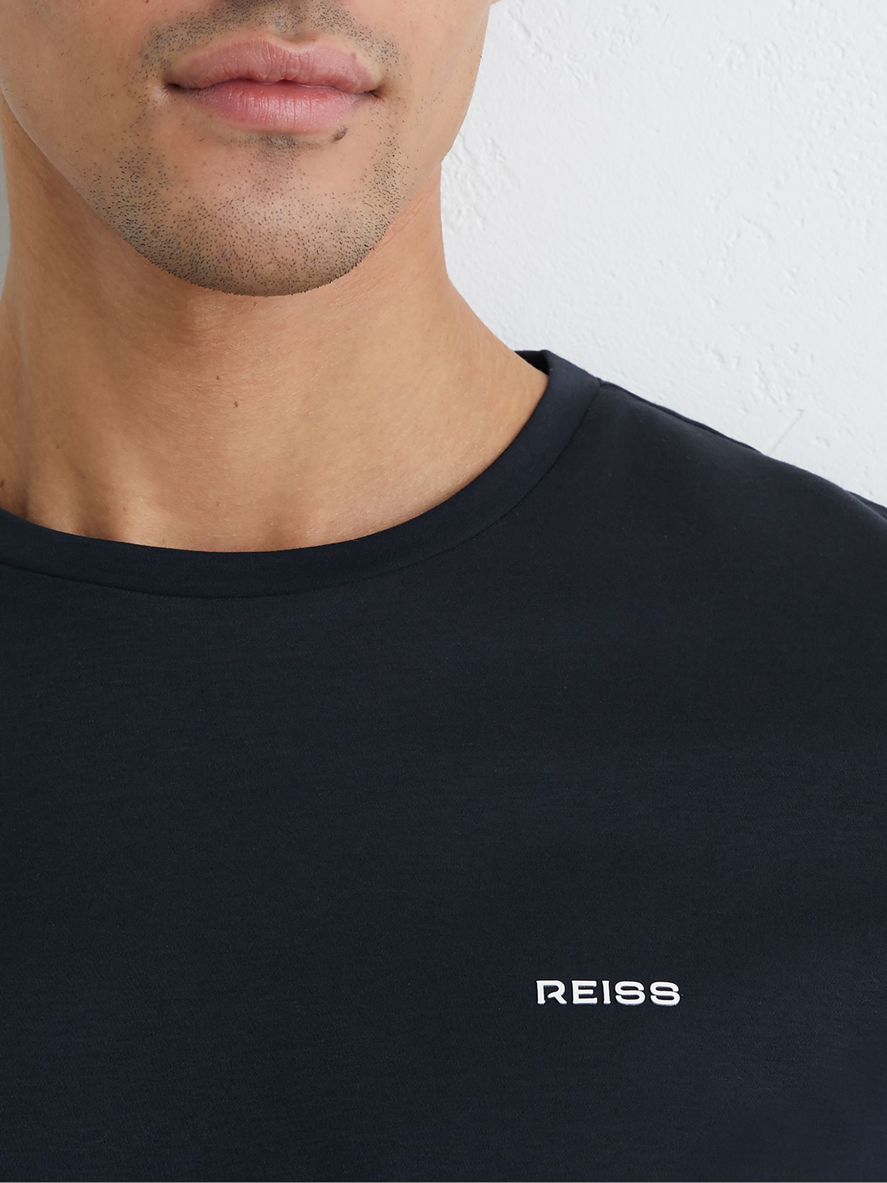 Cotton Logo Crew-Neck T-shirt in Navy - Image 4 of 6