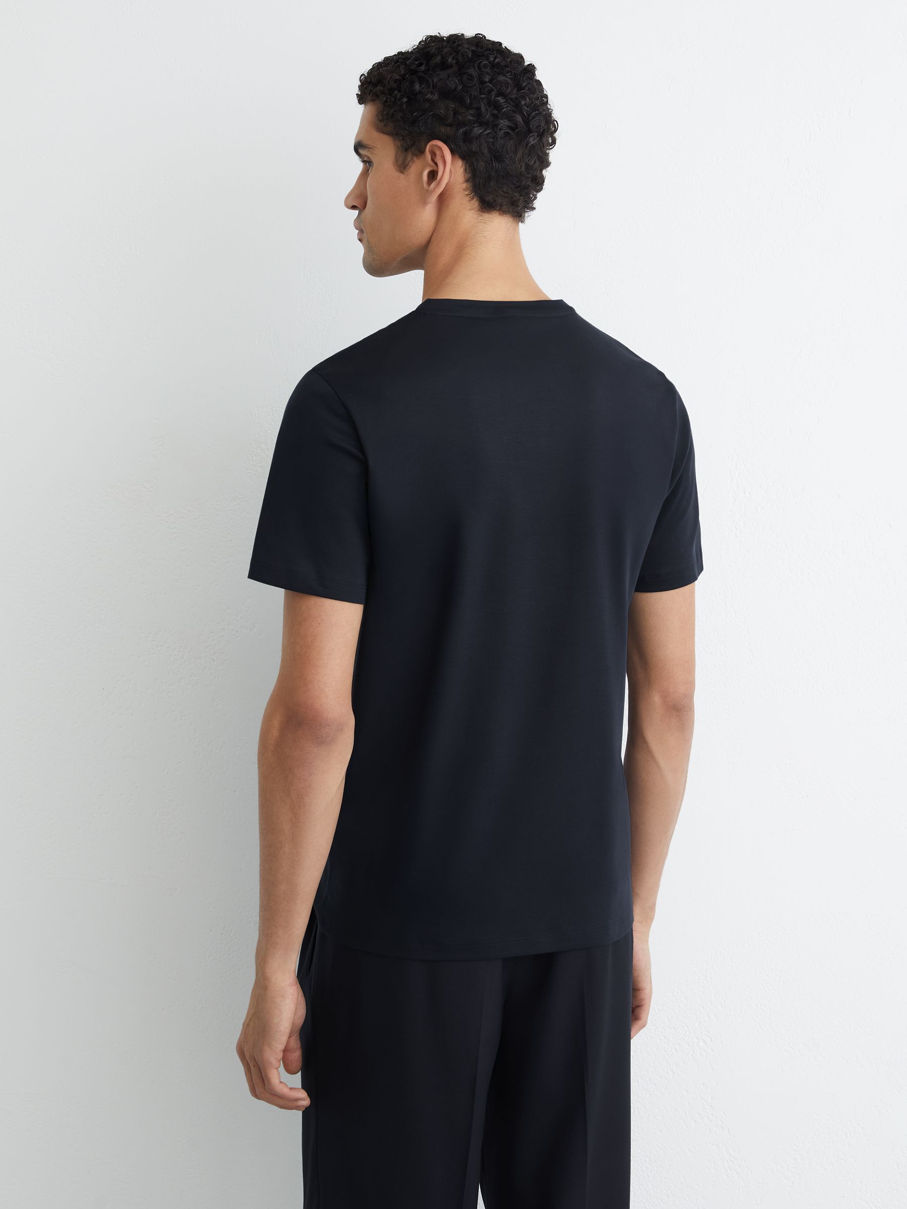 Cotton Logo Crew-Neck T-shirt in Navy - Image 5 of 6