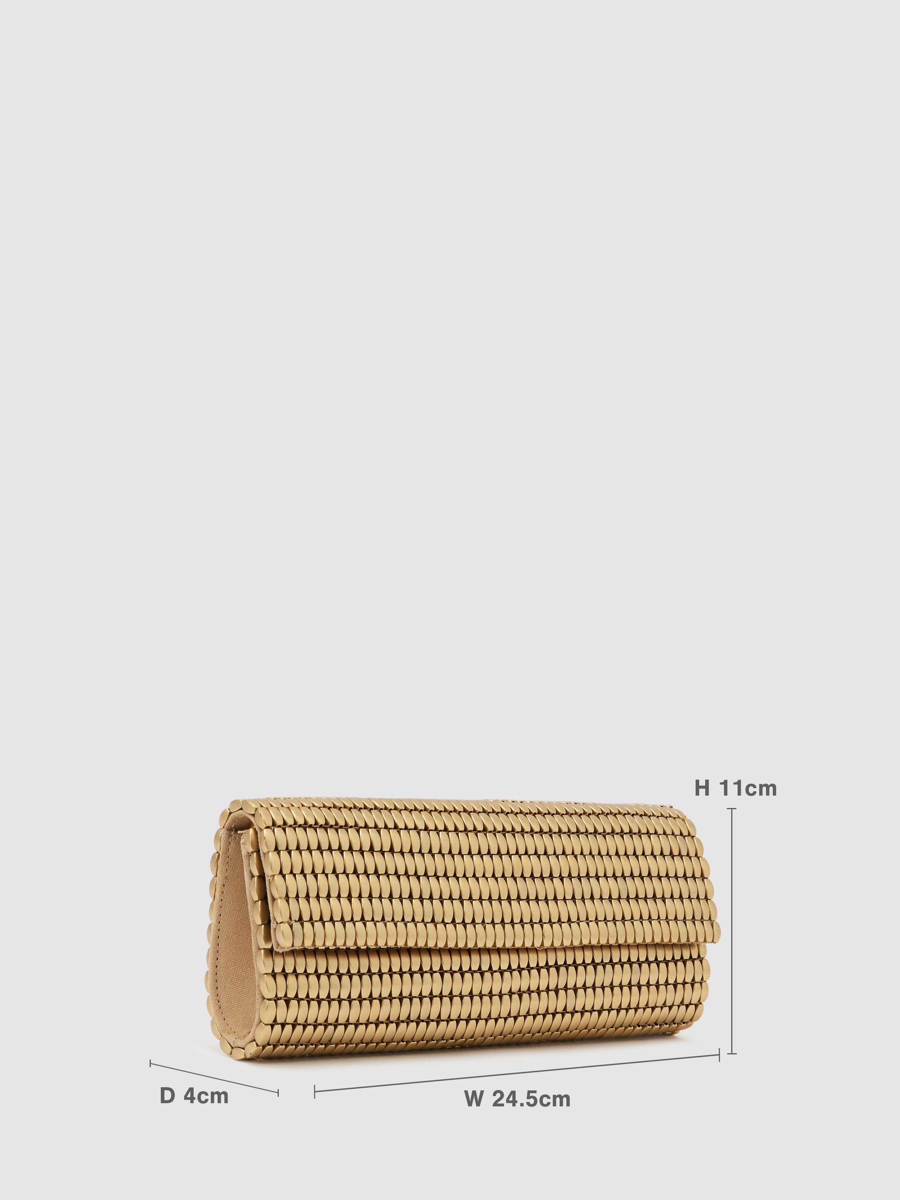 Beaded Clutch Bag in Gold - Image 3 of 5