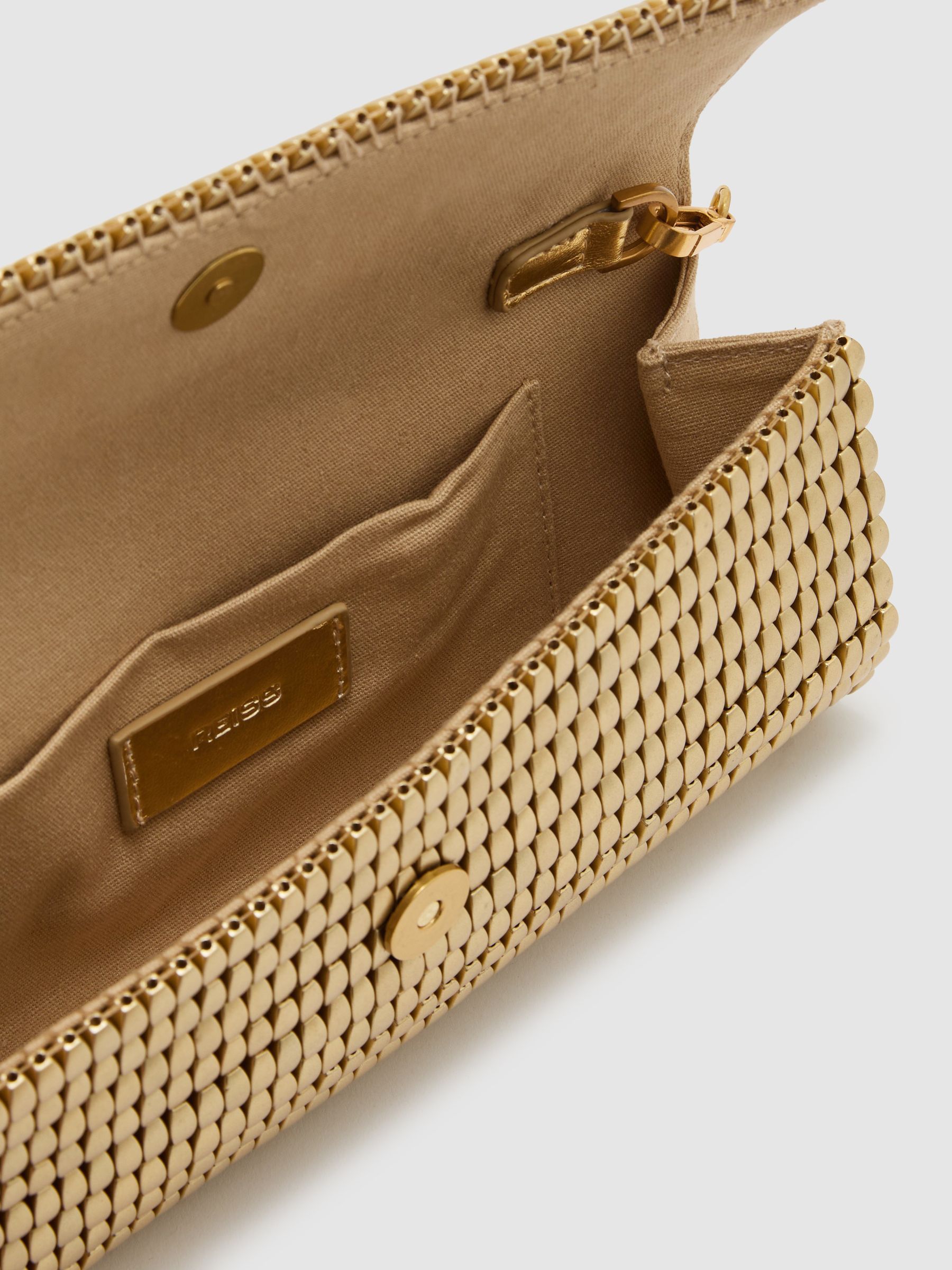 Beaded Clutch Bag in Gold - Image 4 of 5