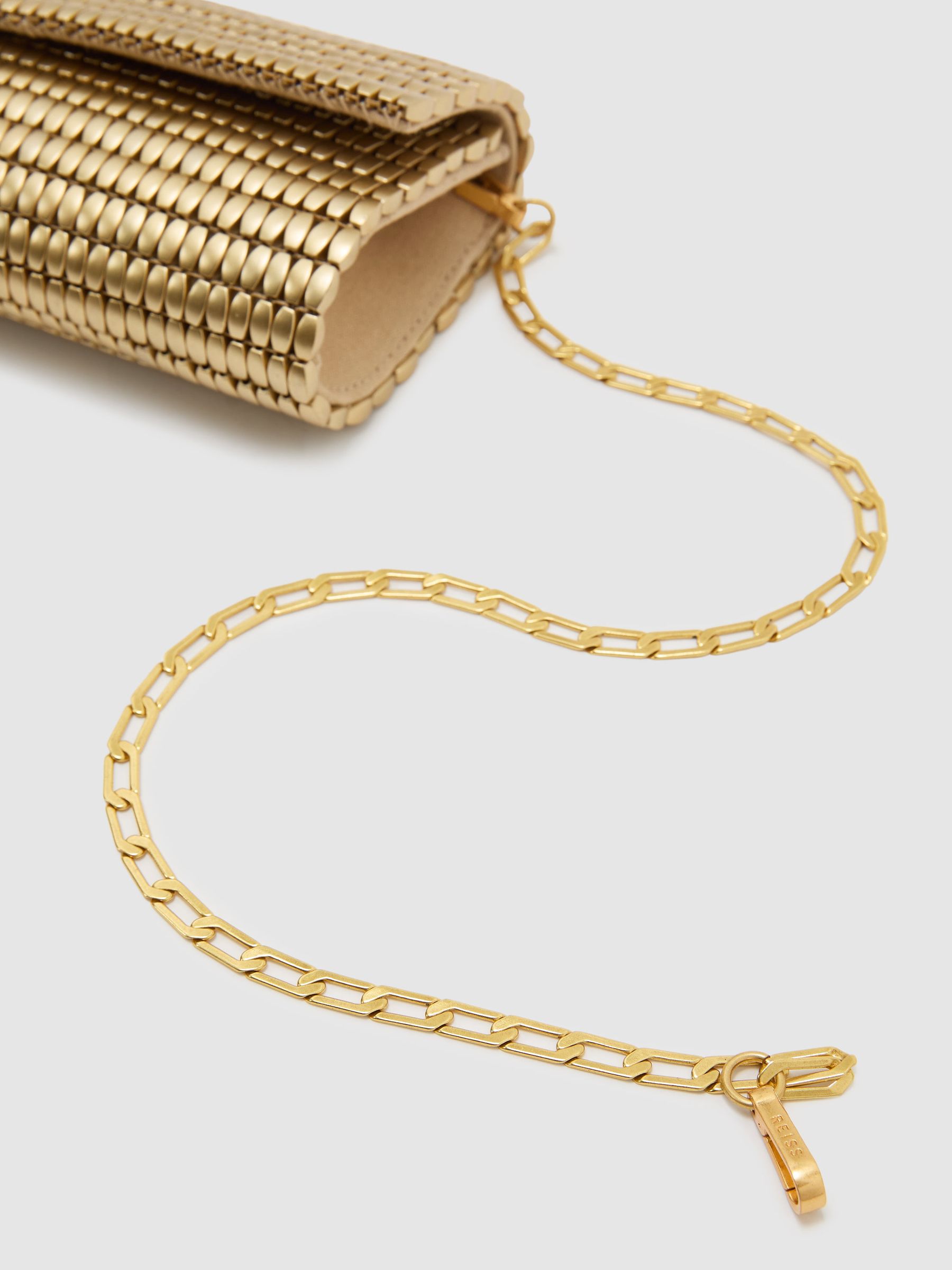 Clutch-Tasche mit Perlen in Gold - Bild 6 von 6