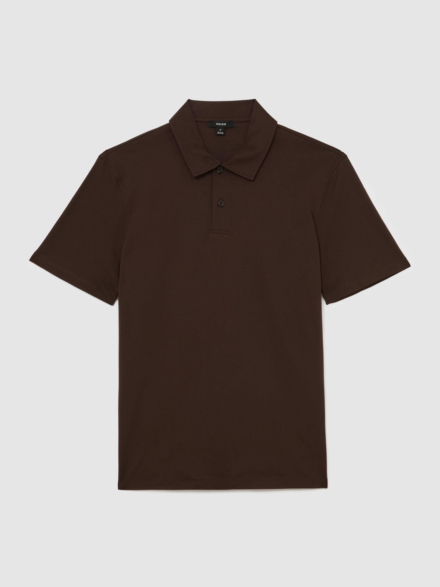 Air-Water Cotton Polo Shirt in Brown - Image 2 of 6