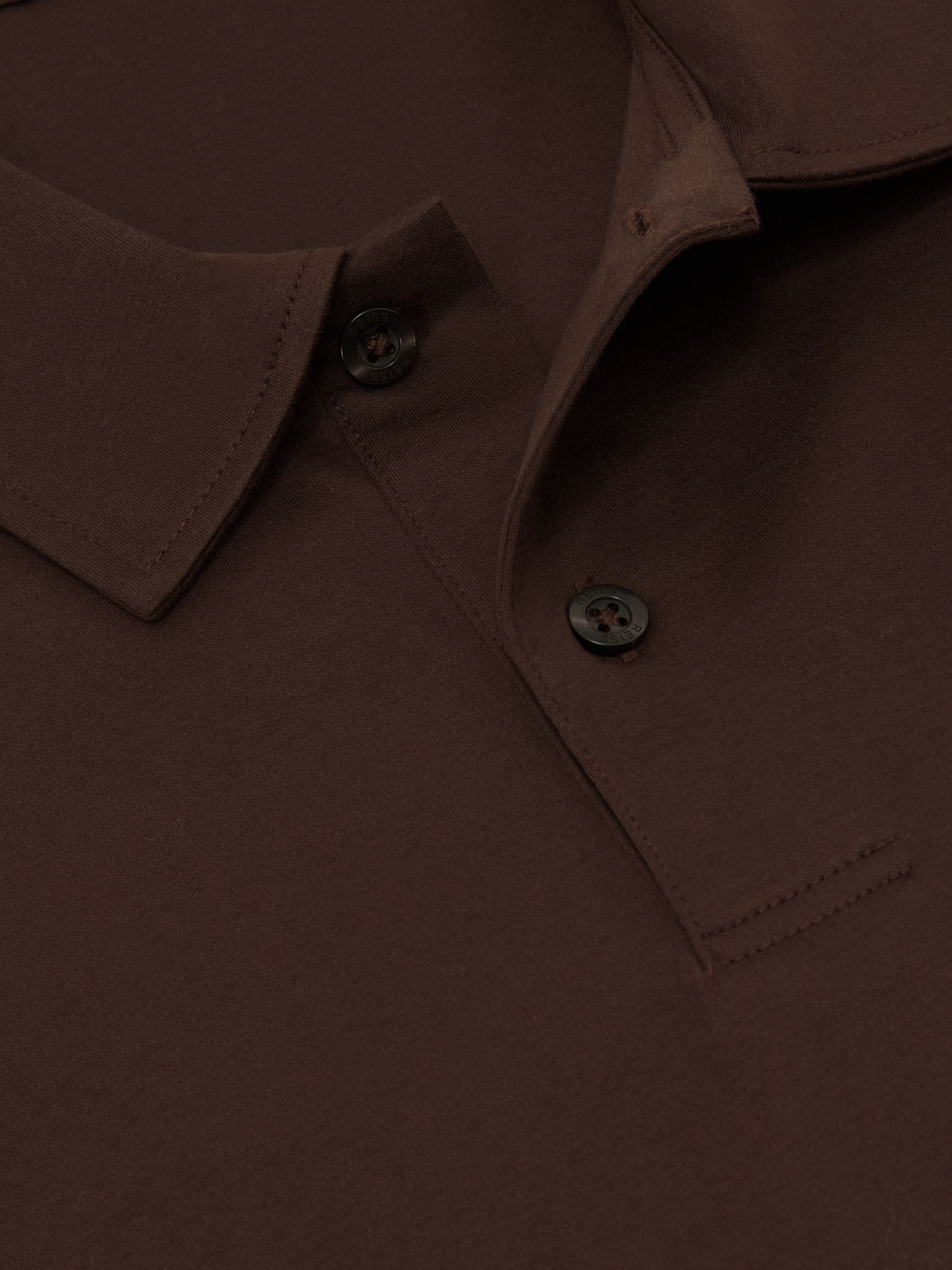 Air-Water Cotton Polo Shirt in Brown - Image 6 of 6