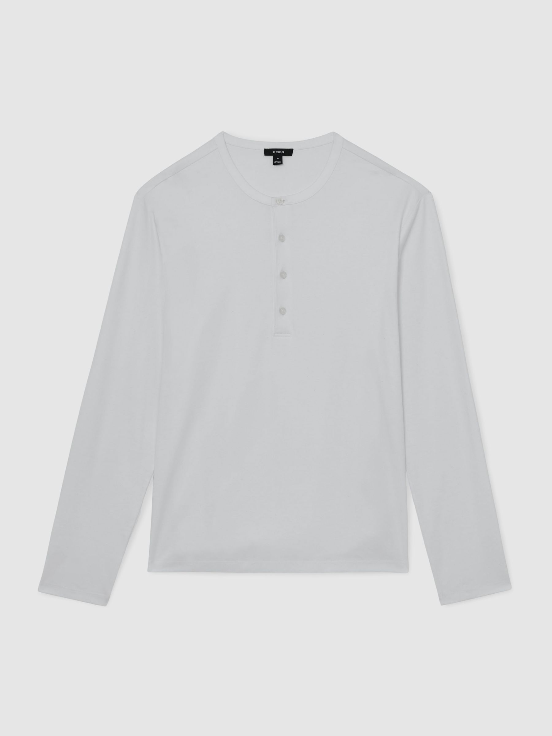 Airwater-Cotton Jersey Henley T-Shirt in White - image 1