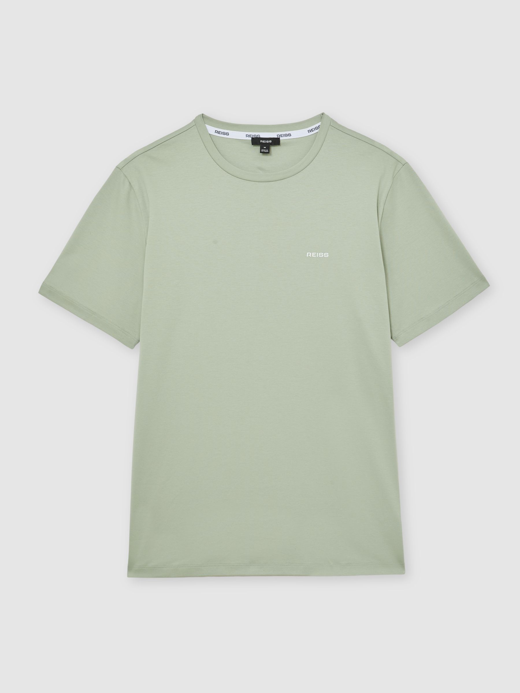 Cotton Logo Crew-Neck T-shirt in Sage Green - Image 2 of 6