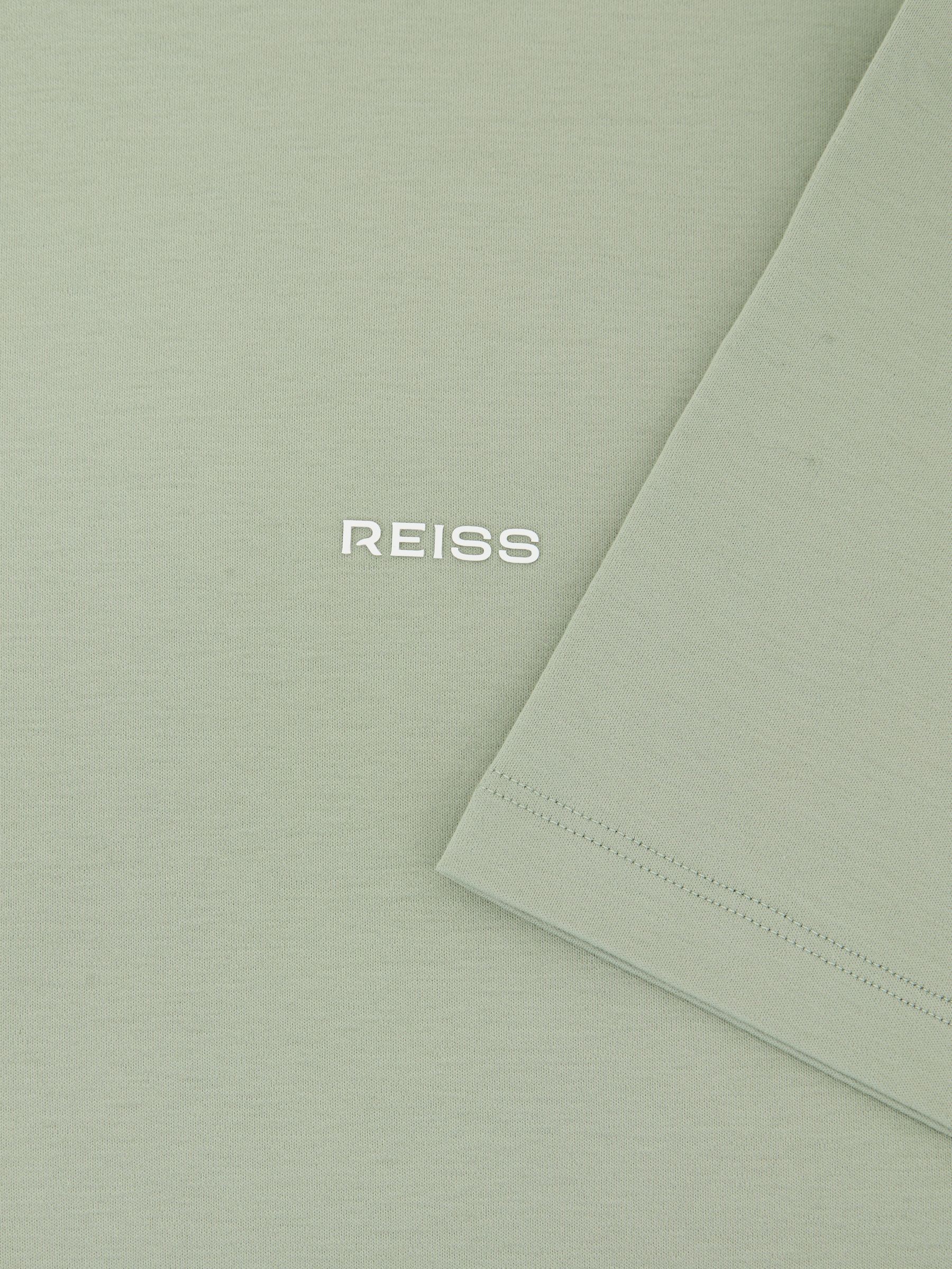 Cotton Logo Crew-Neck T-shirt in Sage Green - Image 6 of 6