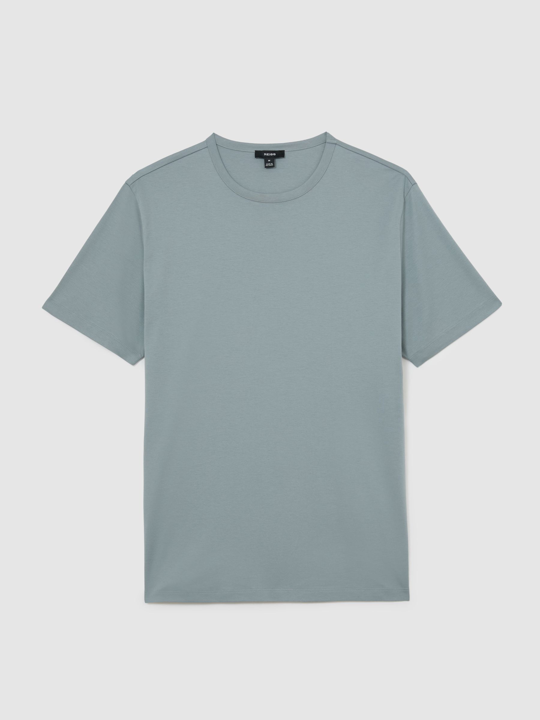 Mercerised-Cotton Crew-Neck T-Shirt in Steel Blue - Image 2 of 6