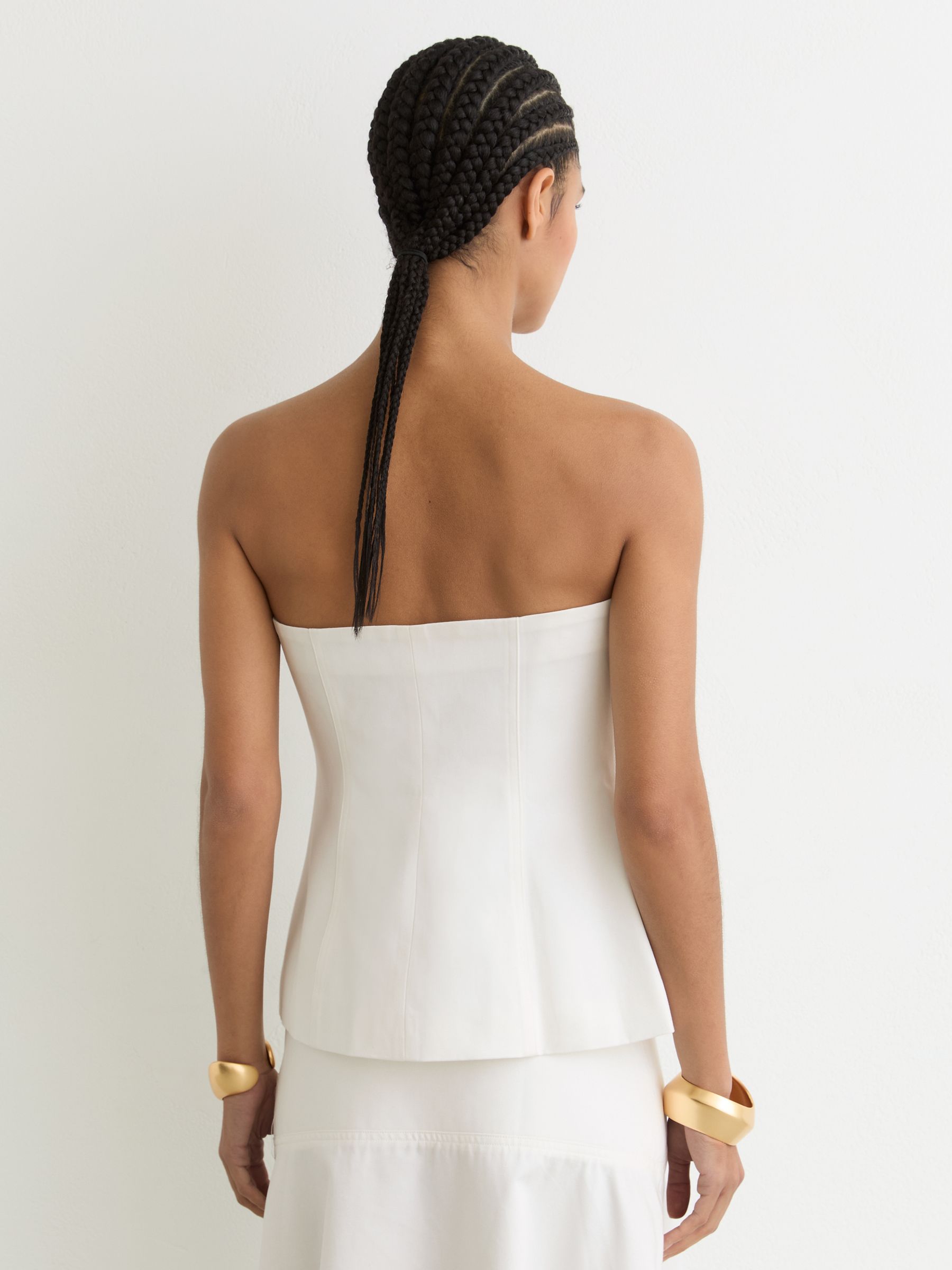 Strapless Button Waistcoat in Ivory - image 3