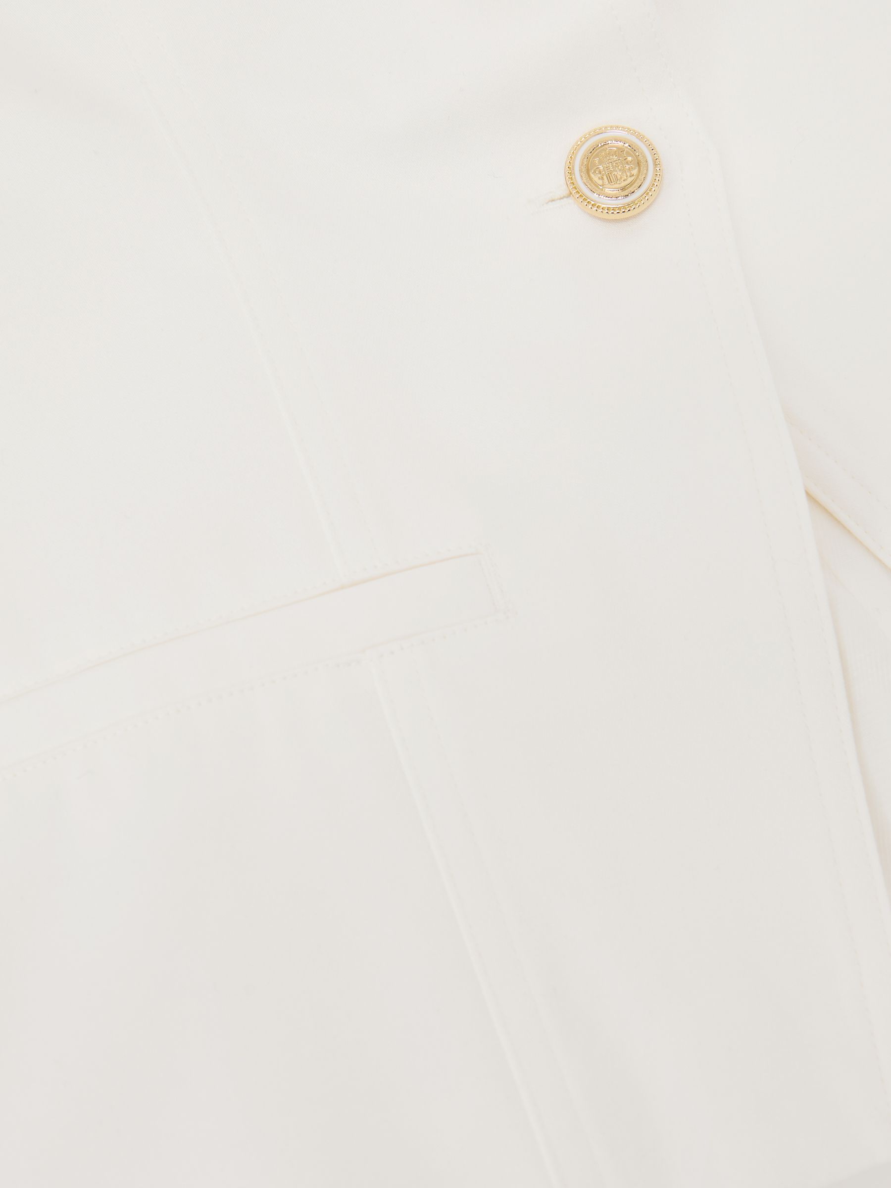 Cotton Strapless Button Waistcoat in Ivory - Image 6 of 6