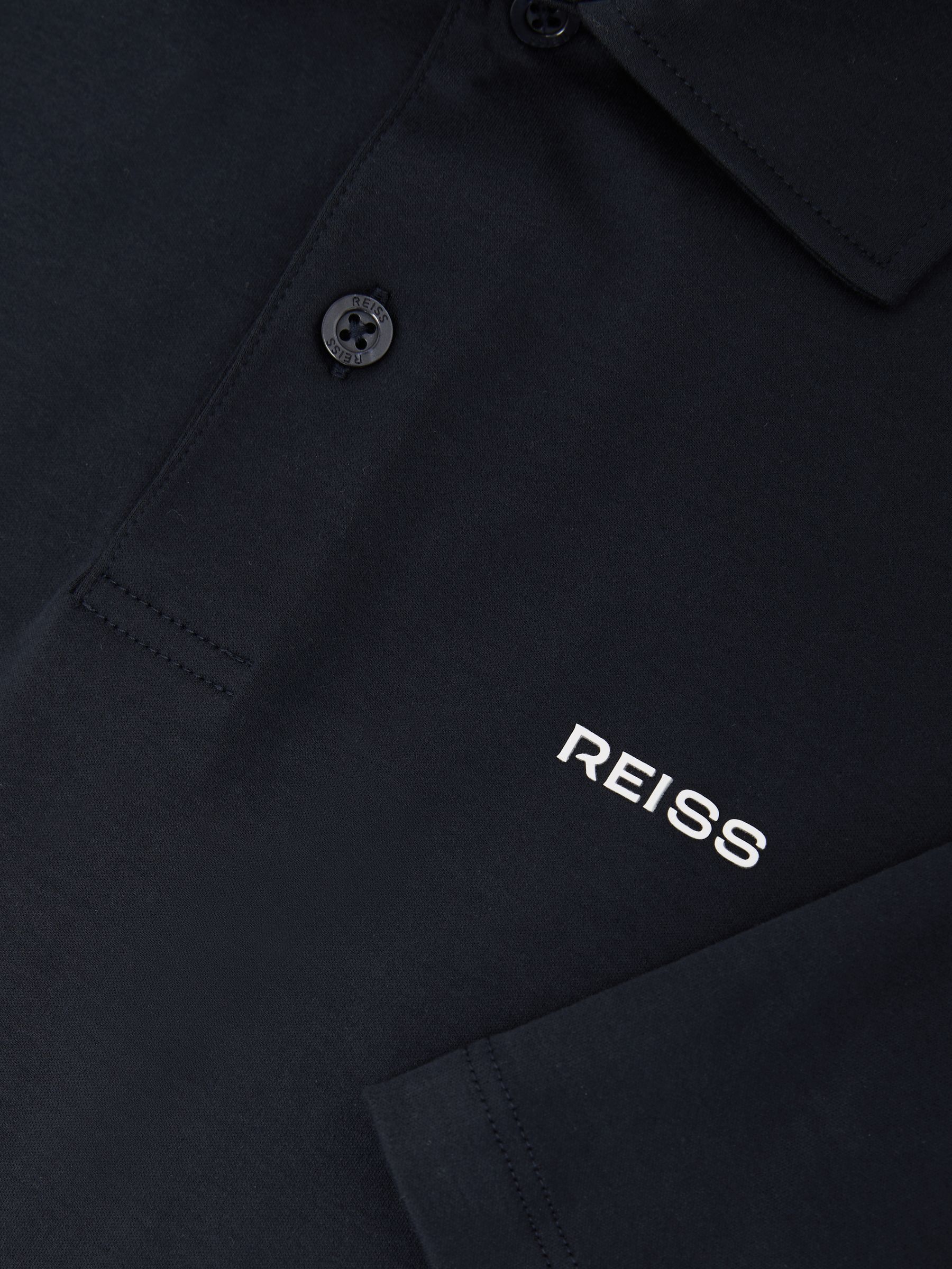 Airwater-Cotton Logo Polo Shirt in Navy - Image 6 of 6