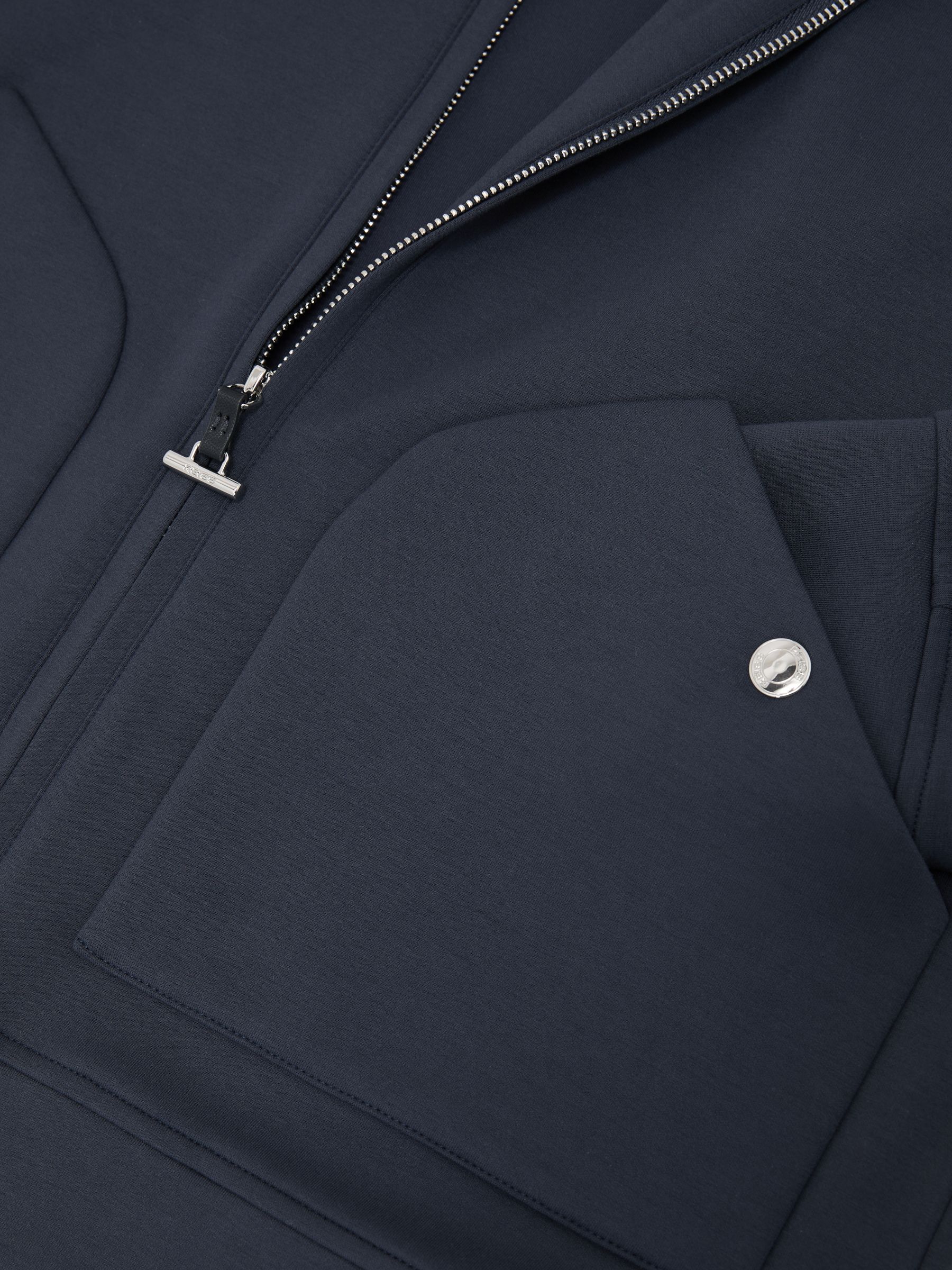 Premium Interlock Zip-Through Overshirt in Airforce Blue - Image 7 of 7