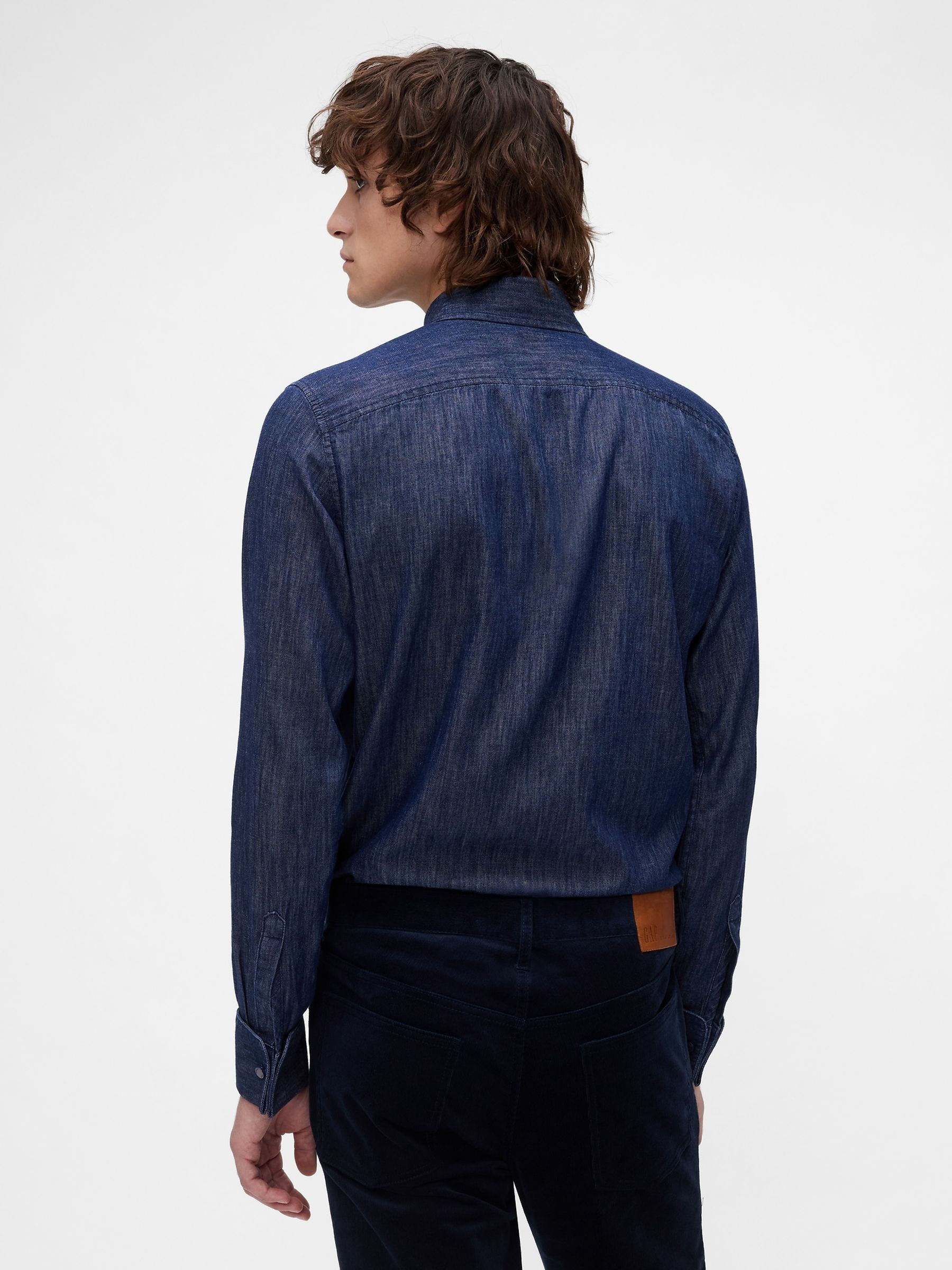 GapStudio Blue Chambray Shirt - Image 3 of 6