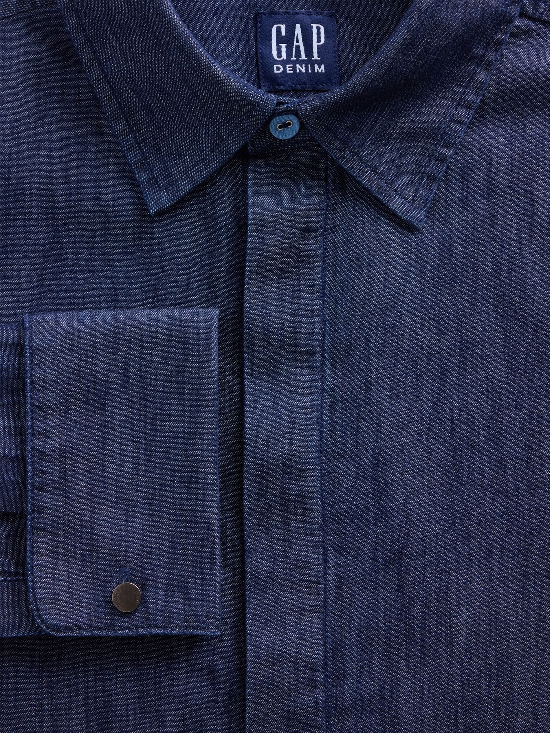 GapStudio Blue Chambray Shirt - Image 5 of 6