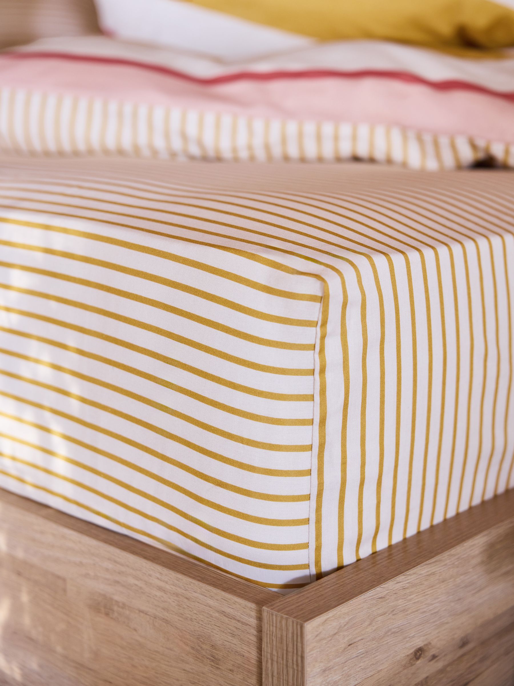 Ochre Stripe Fitted Sheet - Image 2 of 3