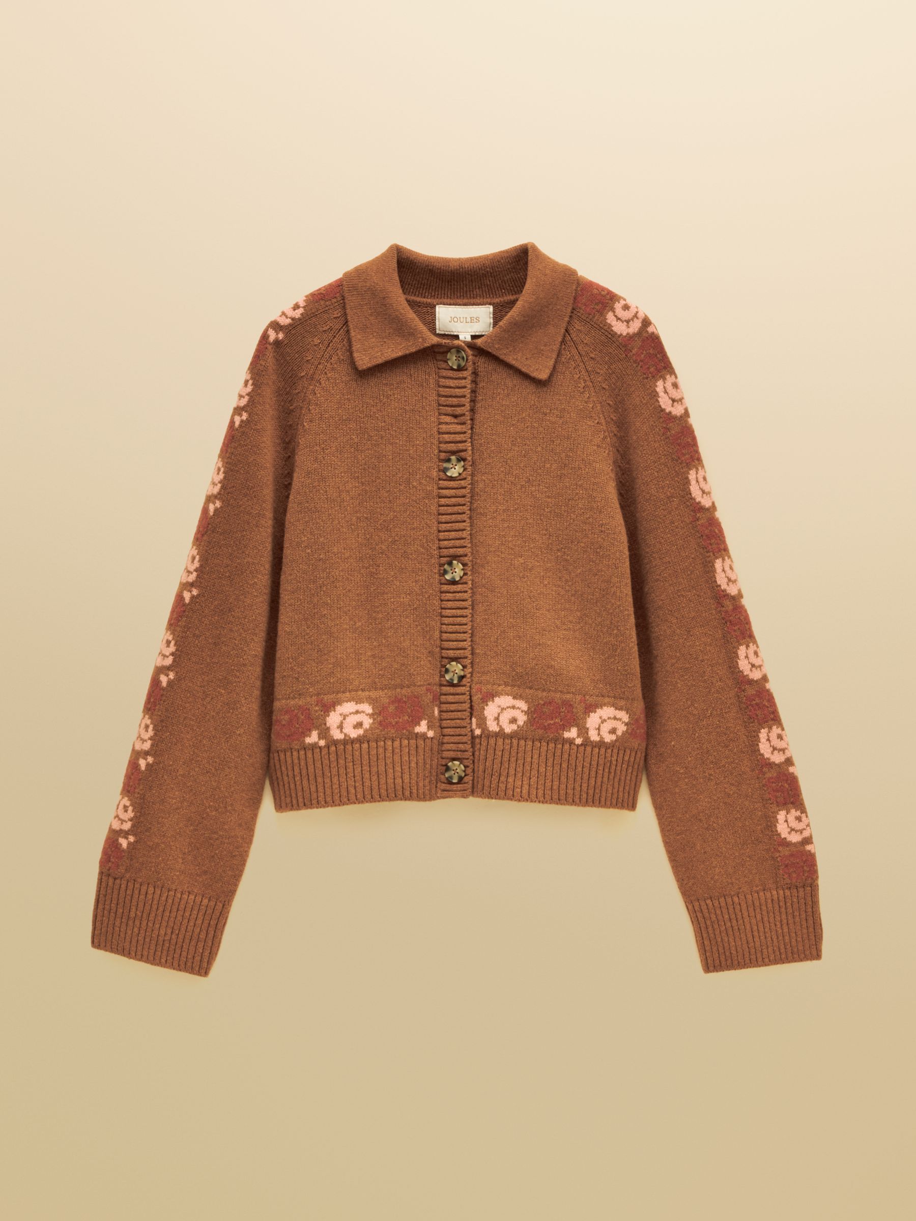 Embroidered Cowboy Tan Brown Cotton Blend Knitted Cardigan - Image 9 of 9