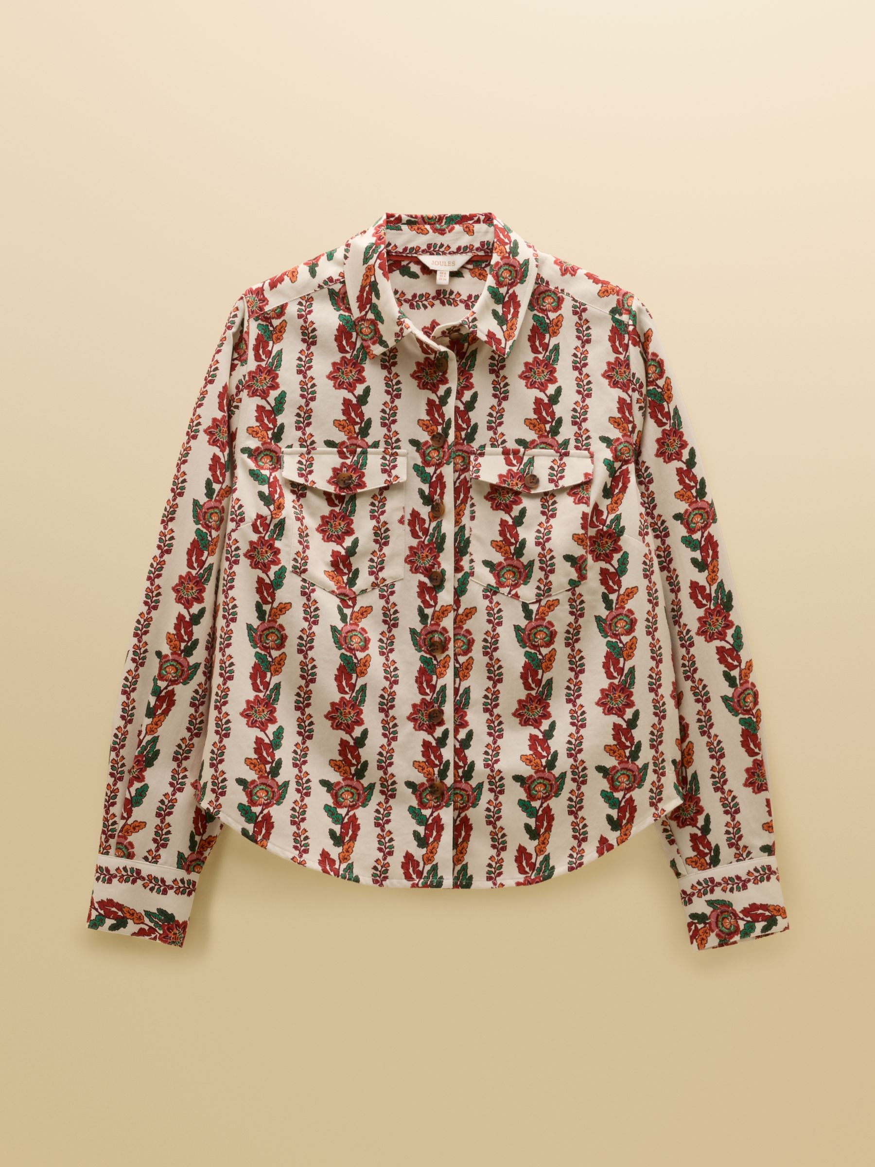 Evelyn Cream Floral Boxy Fit Shirt - Image 8 of 8